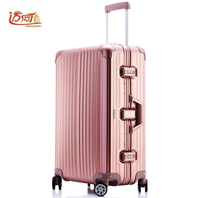 100% Fully Aluminum-Magnesium Alloy Travel Suitcase 20/25 Inch Ladies Luggage Suitcase Man Crash