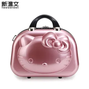 13 Inch Cute Travel Luggage Hello Kitty Women Make Up Bags,Girls Cartoon Suitcase,Hello Kitty