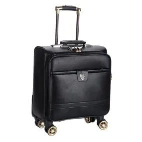 16 Inch Business Casual Men'S Board Chassis Trolley Suitcase Caster Oil Skin Lockbox Rolling