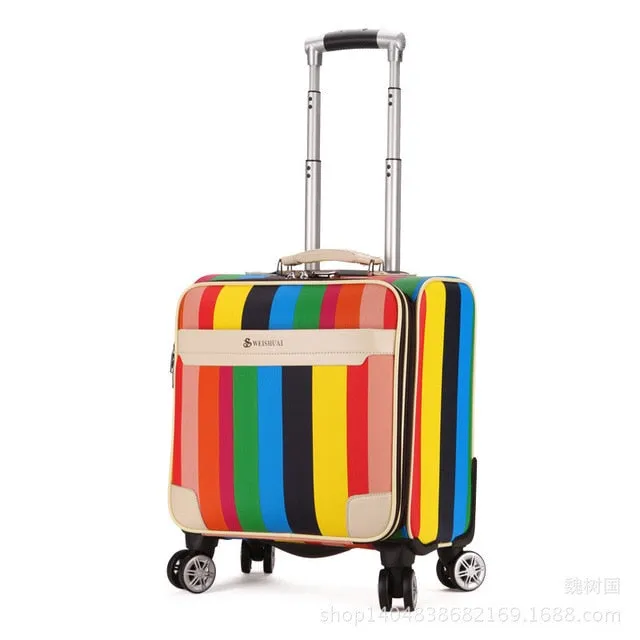 16 Inch Travel Suitcase Case For Women Trolley Travel Bags Spinner Wheels Student Rolling Luggage