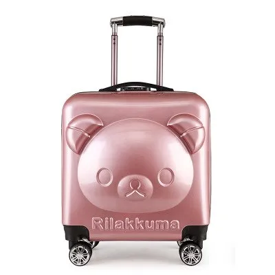 18/20 Inch Pc  Abs Girl Cartoon Pull Rod Box Trolley Case 3D Child Travel Luggage Anime Suitcase