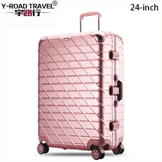 20 24 26 29''Aluminum Large Capacity Pc Shell Suitcase Tsa Lock Carry On Spinner Wheel Travel