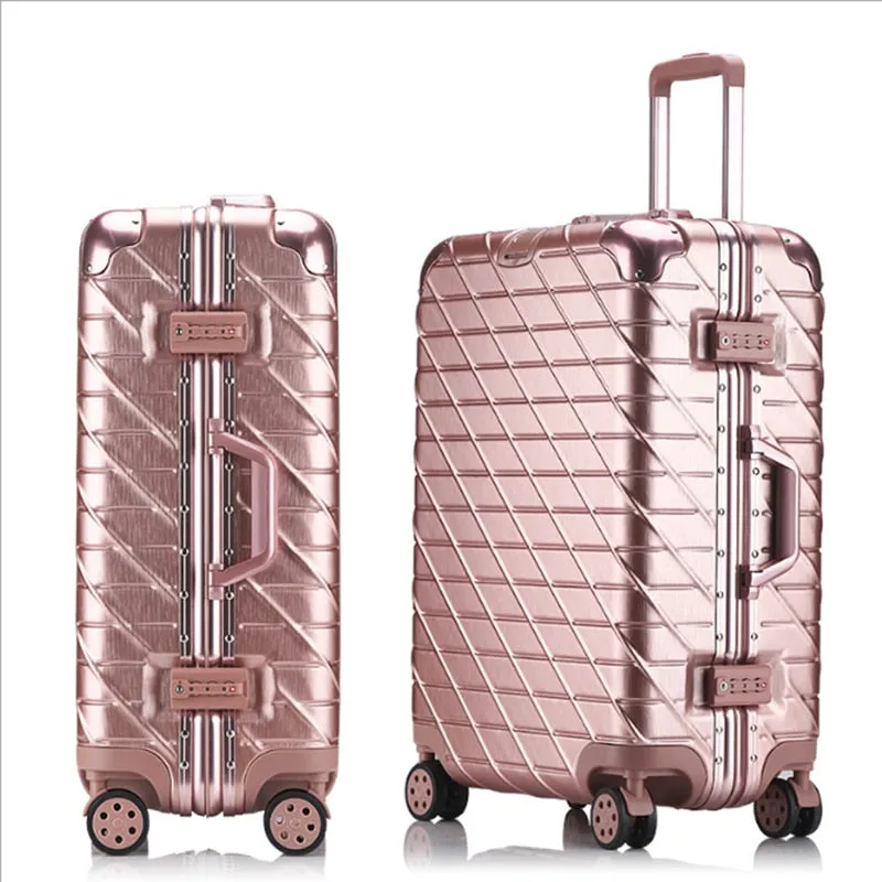 20 24 26 29''Aluminum Large Capacity Pc Shell Suitcase Tsa Lock Carry On Spinner Wheel Travel