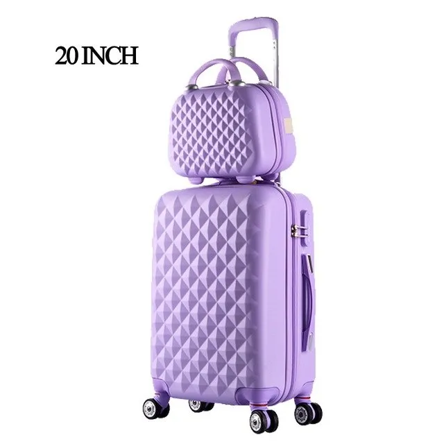 20" 12"Hot Sales Diamond Lines Trolley Suitcase Set/Travell Case Luggage/Pull Rod Trunk Rolling