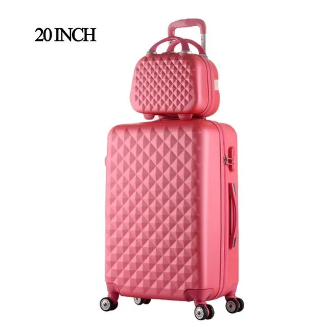 20" 12"Hot Sales Diamond Lines Trolley Suitcase Set/Travell Case Luggage/Pull Rod Trunk Rolling