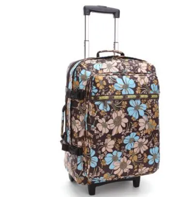 20" Leopard Travel Bag On Wheels Rolling Backpack Trolley Travel Cabin Luggage Suitcase Bag On