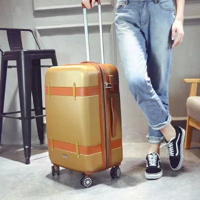 20"22"24" Inch Rolling Travel Luggage Suitcase Bag With Universal Wheel,Vintage Abs Trolley