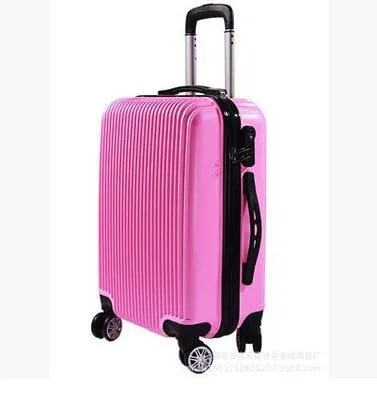 20"24" Carry-On Suitcase With Wheels Unisex Pink Luggage Travel Bag Trolley Bags Children'S