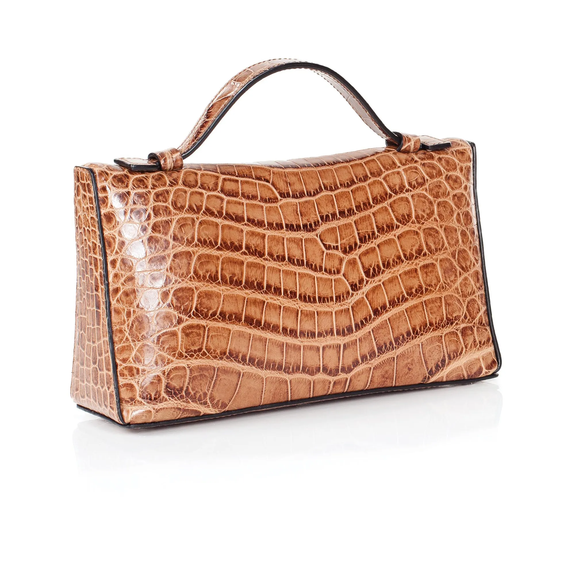 30-662-CAP THE SOPHIE Gracen Nile Crocodile Handbag, Cappuccino