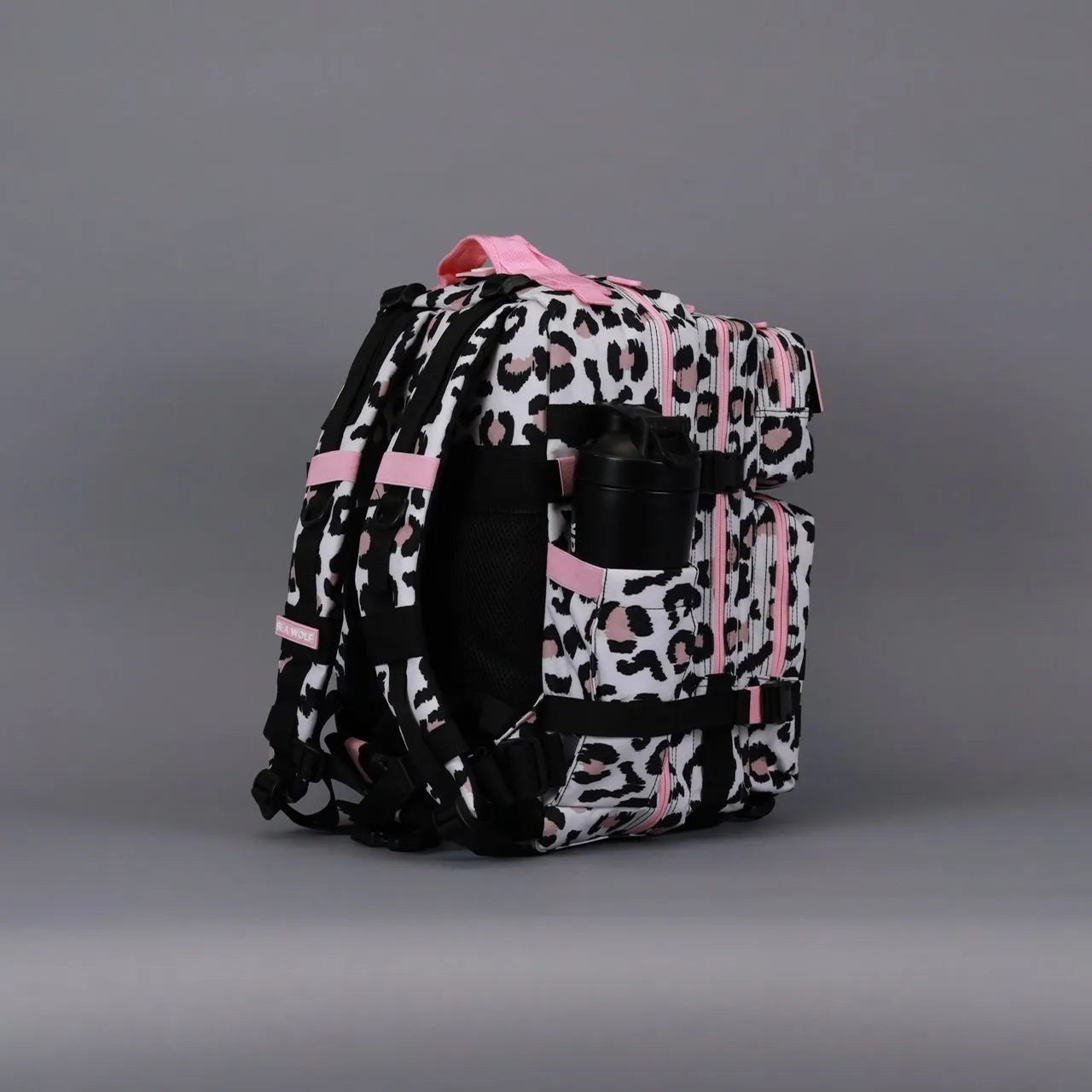 35L Backpack Leopard Pink Zip