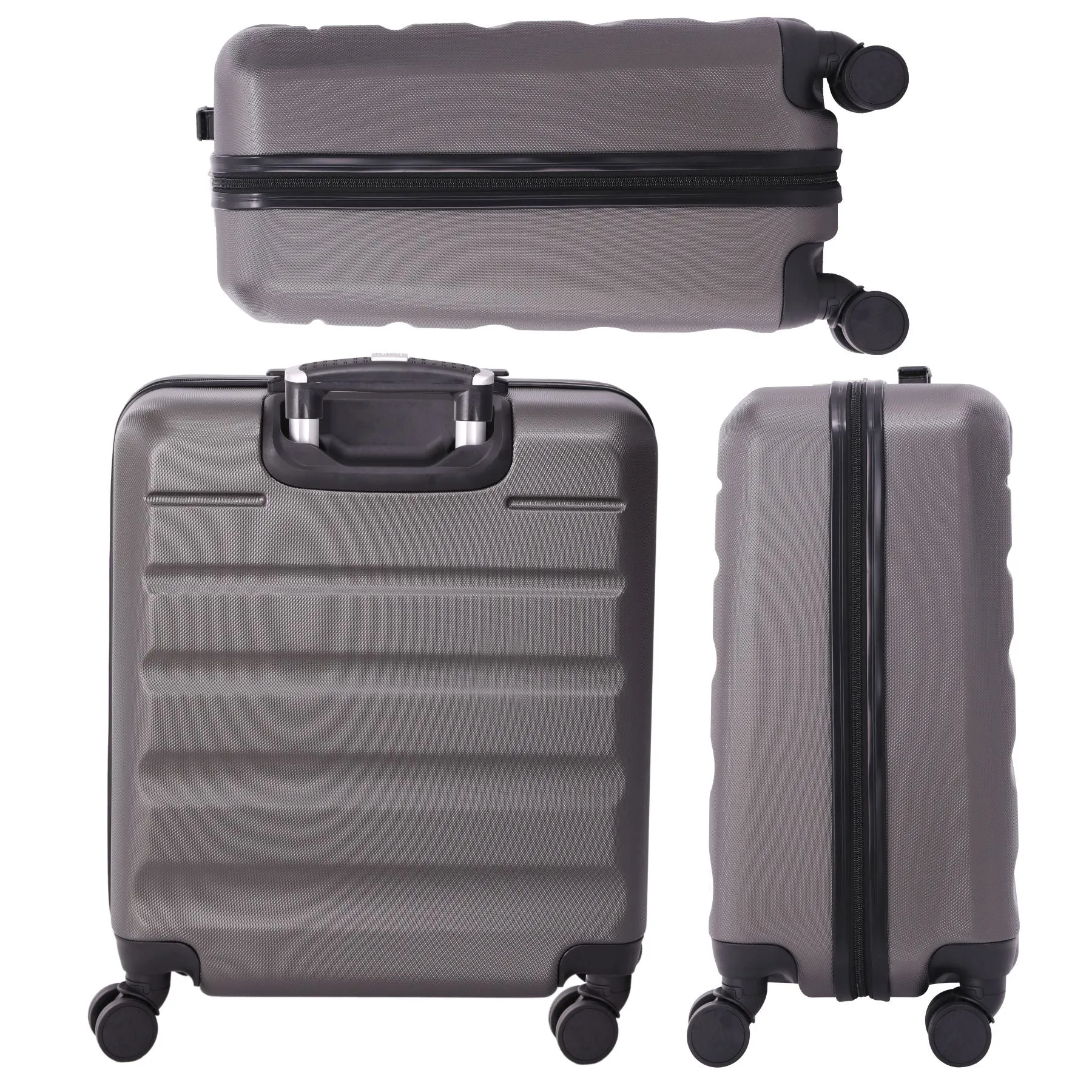 Aerolite 56x45x25cm Easyjet Large Cabin, British Airways, Jet2 Maximum Allowance 8 Wheel Suitcase, Ultra Lightweight Carry On Hand Cabin Luggage Suitcase with Built-In TSA Approved Lock, 57L Capacity (Set of 2)