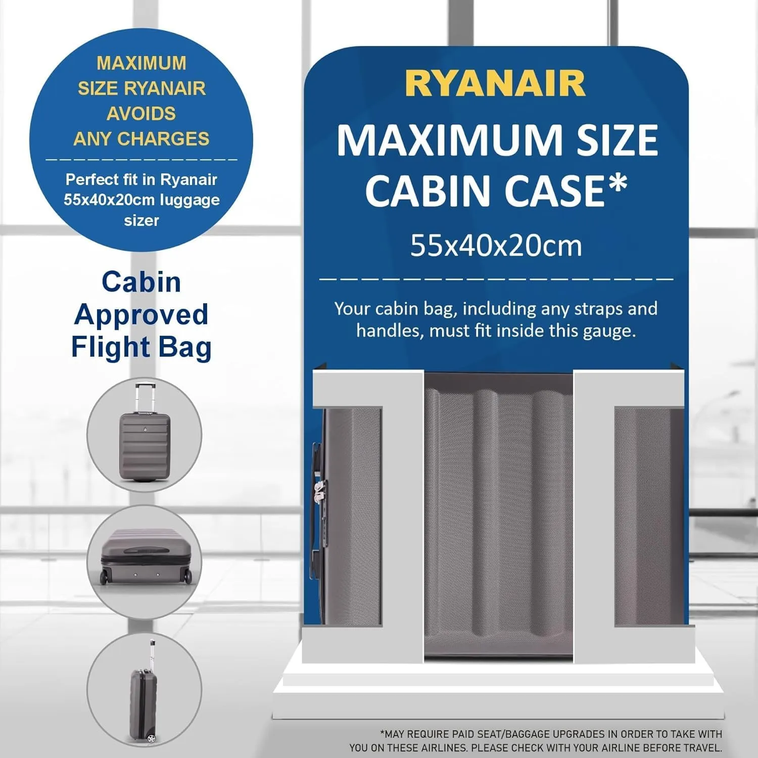 Aerolite Ryanair Maximum Bundle (55x40x20 Suitcase   40x20x25 Holdall) 2-Piece Carry On Hand Cabin Luggage Set Bundle