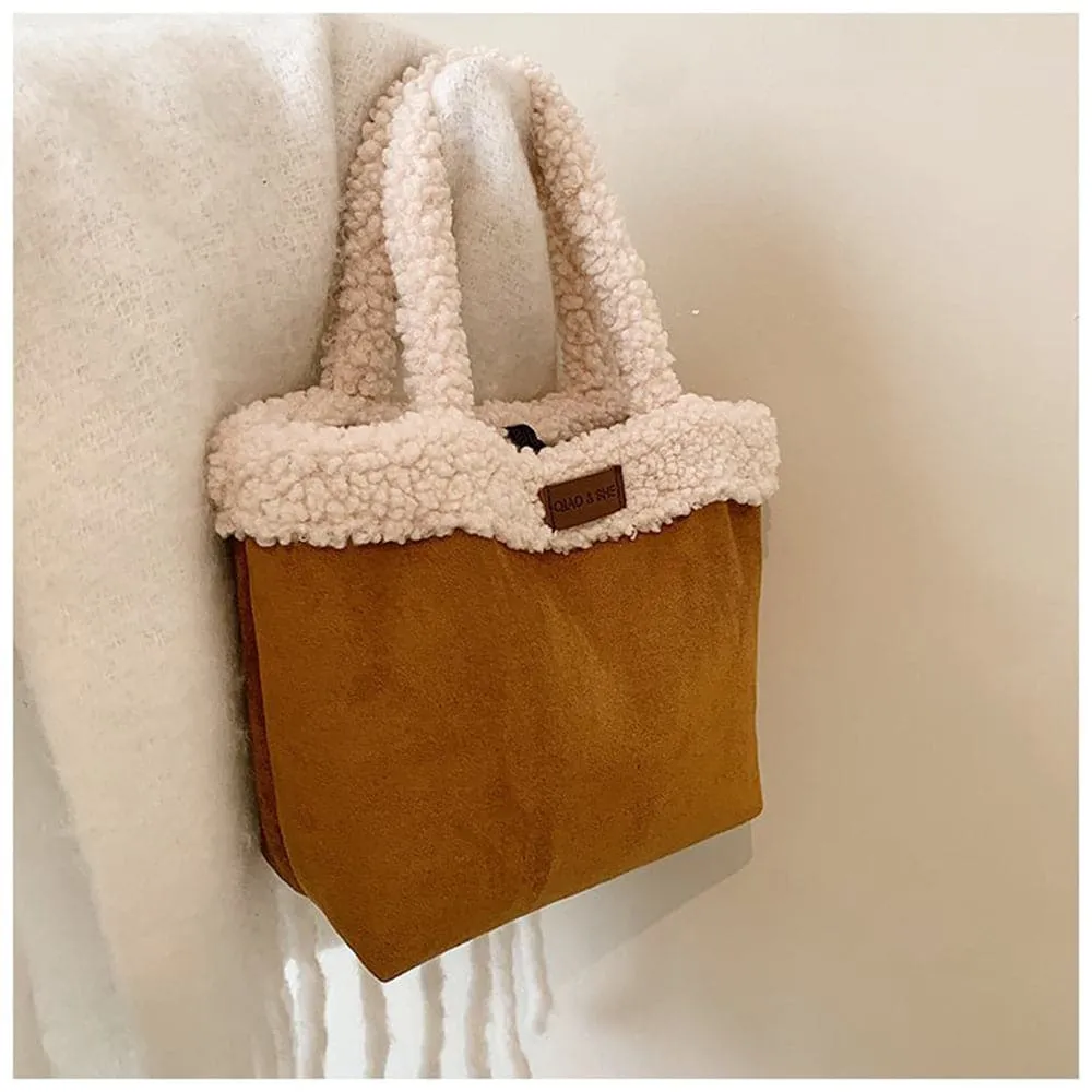 AG Collective Fluffy Trim Handbag Small Minimalist Women's Bag