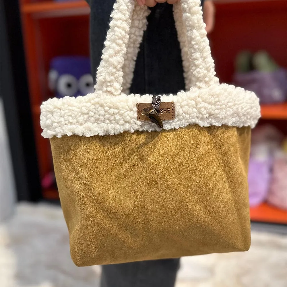 AG Collective Fluffy Trim Handbag Small Minimalist Women's Bag