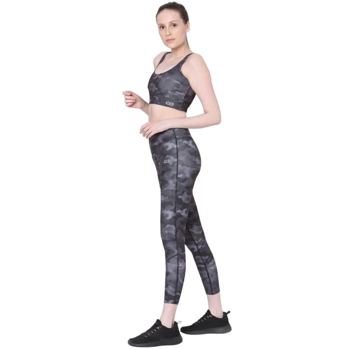 Aura Round Neck Sports Bra Dark Camo