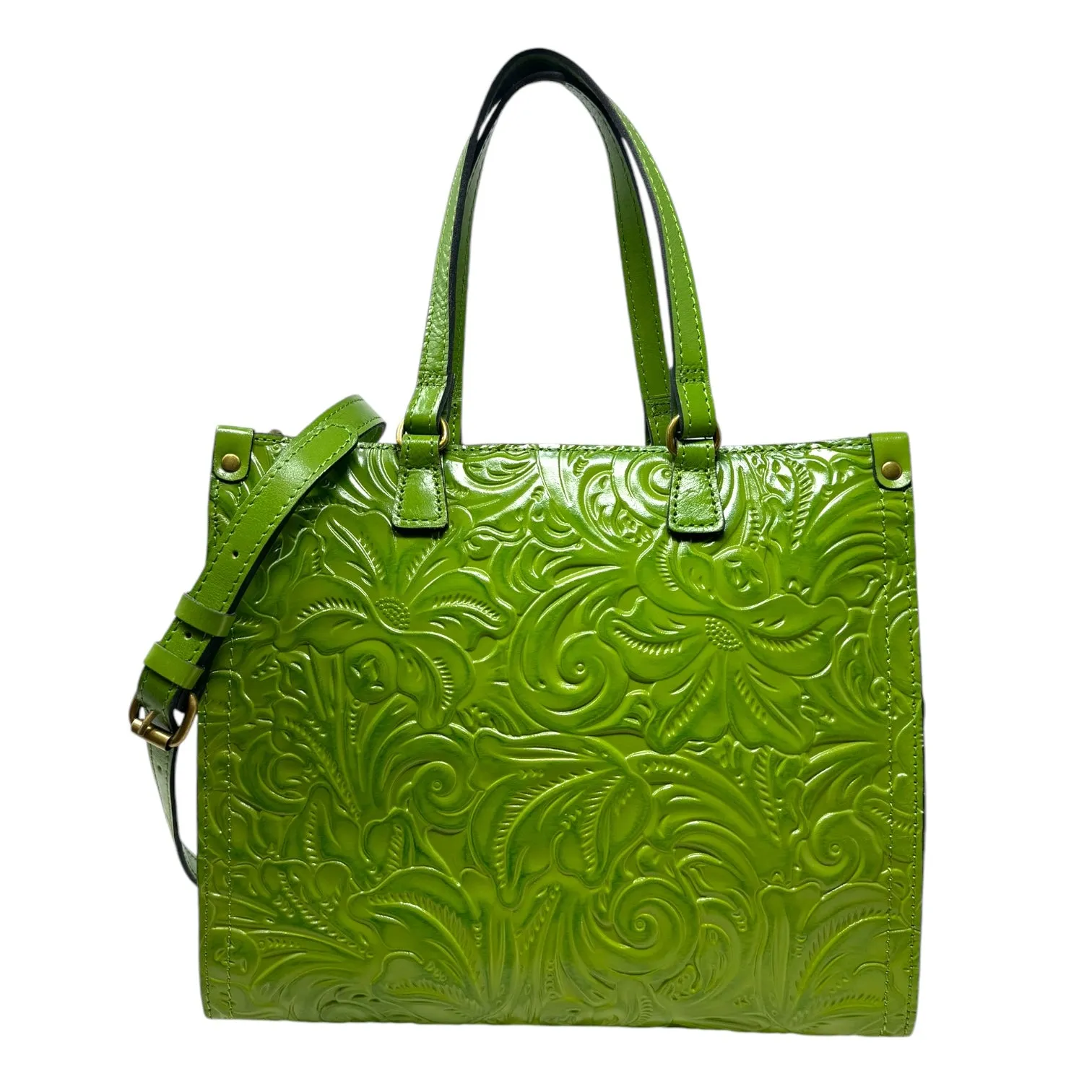 Ava Embossed Leather Tote Handbag Designer By Patricia Nash, Size: Medium