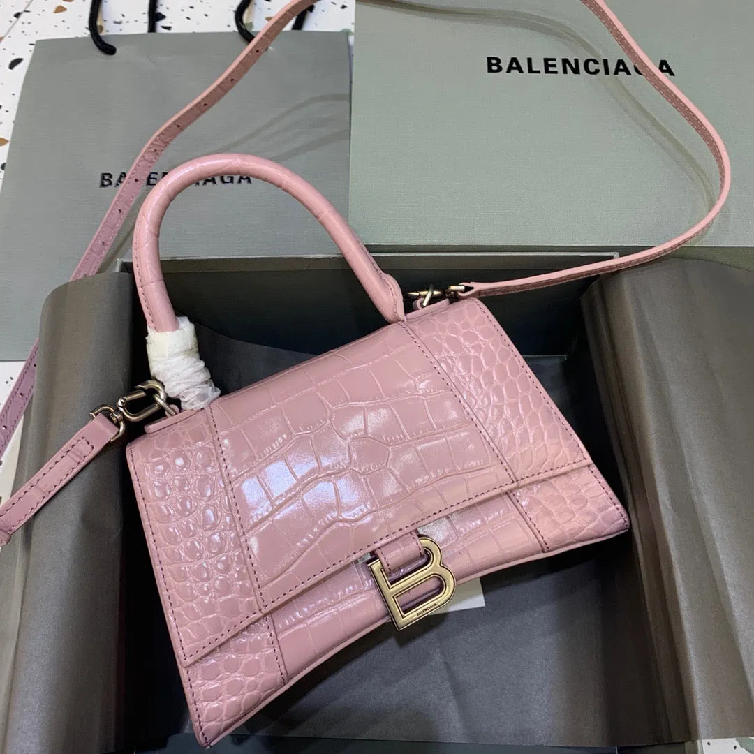 Balen Hourglass Small Handbag In Pink, For Women,  Bags 9in/23cm 5935461LR6Y5906