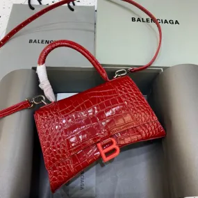 Balen Hourglass Small Handbag In Red, For Women,  Bags 9in/23cm