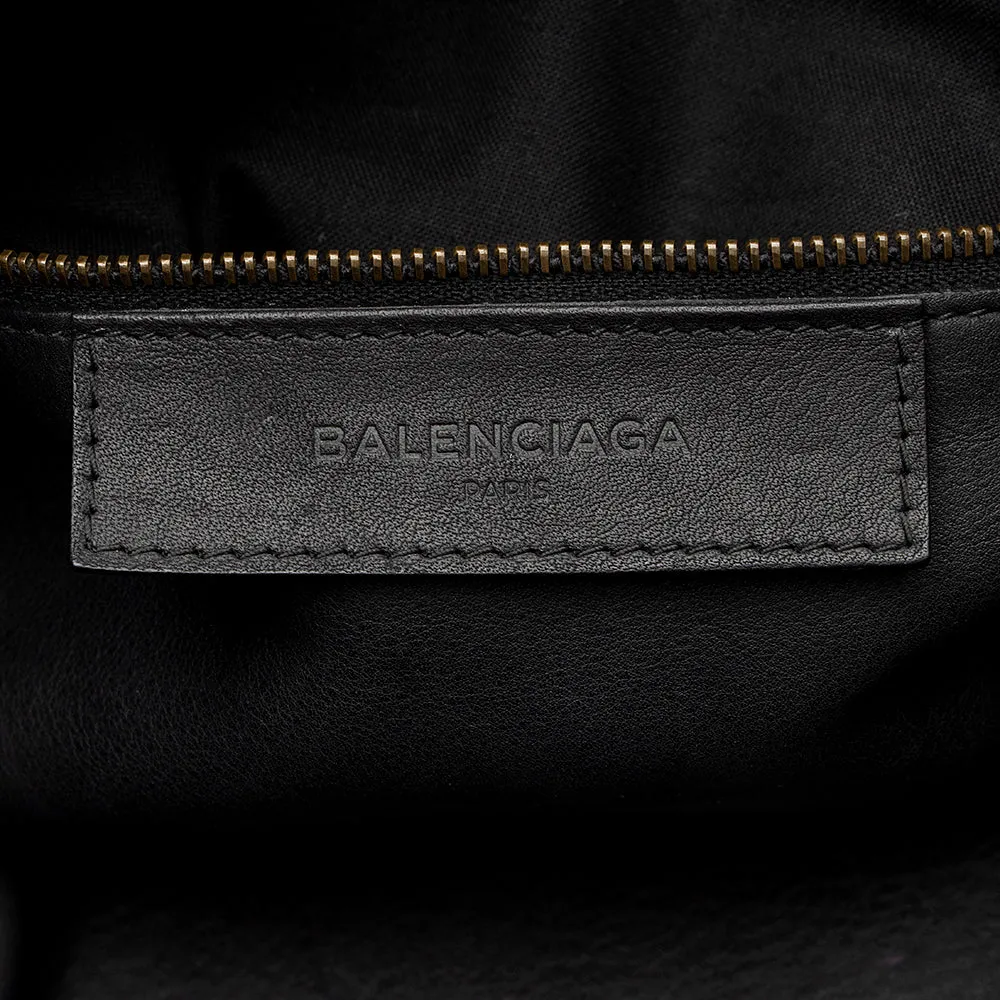 Balenciaga Leather Blackout City Satchel (SHF-17534)