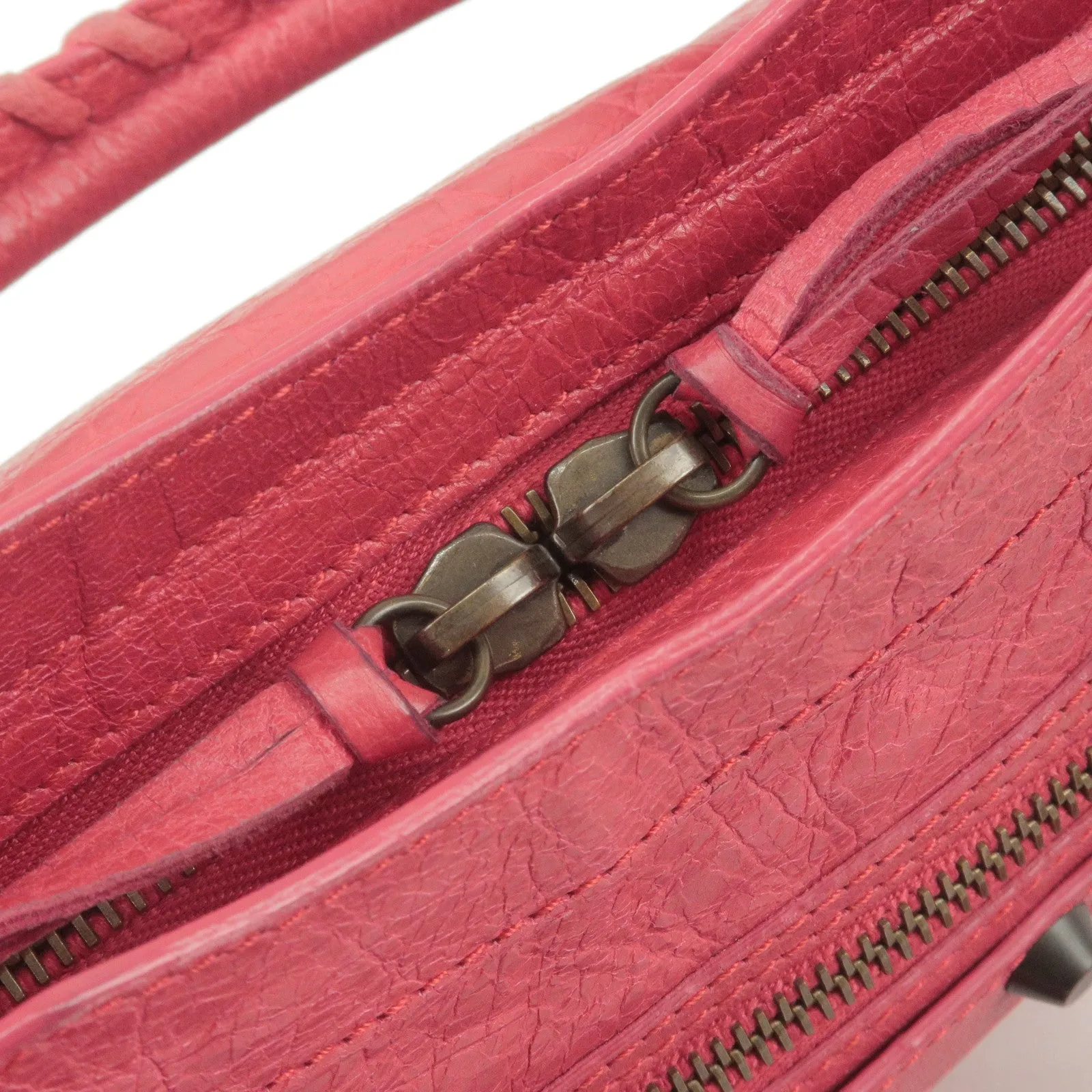 BALENCIAGA Leather Classic Mini City 2Way Bag Hand Bag Red 300295