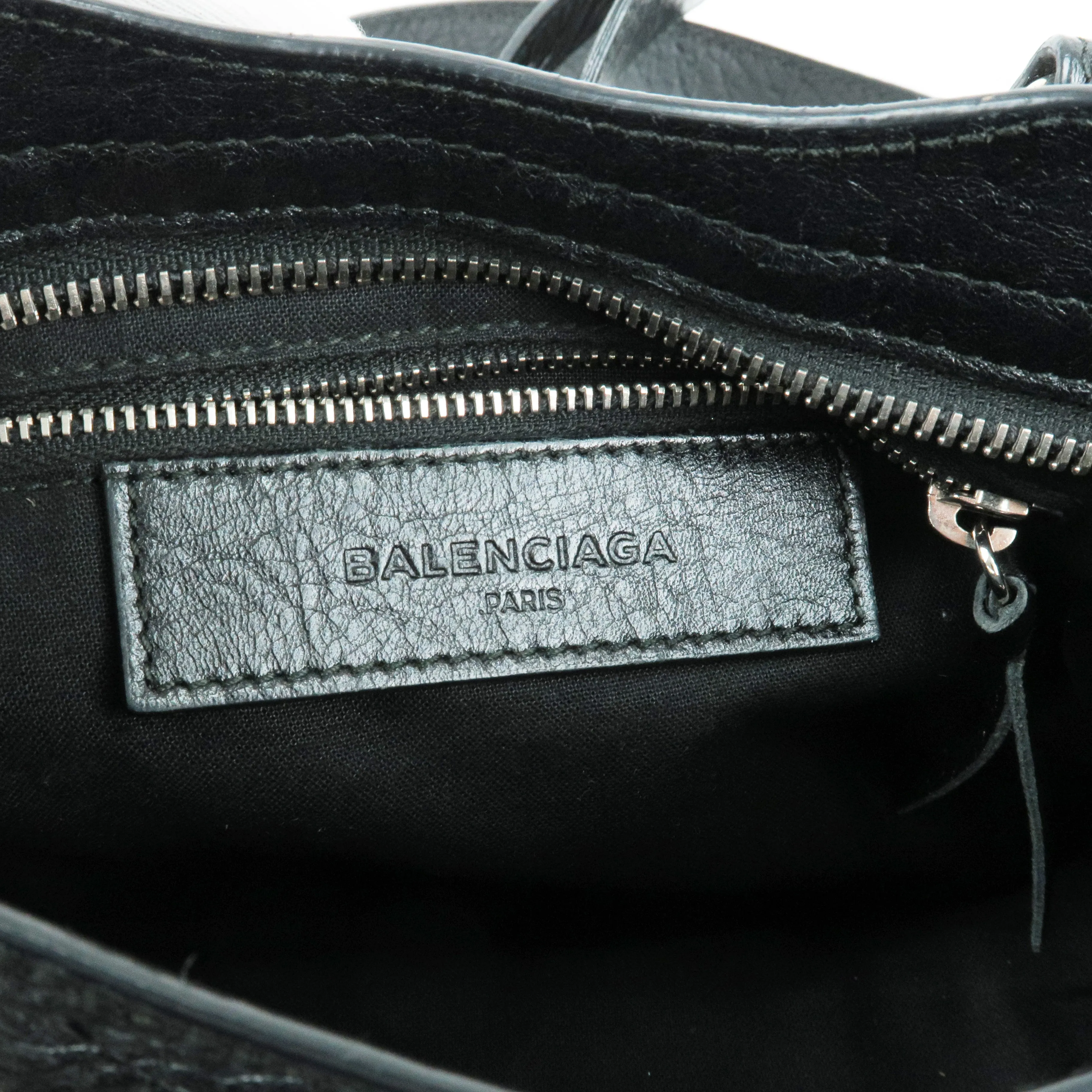 BALENCIAGA Leather Classic Mini City 2Way Bag HandBag Black 300295