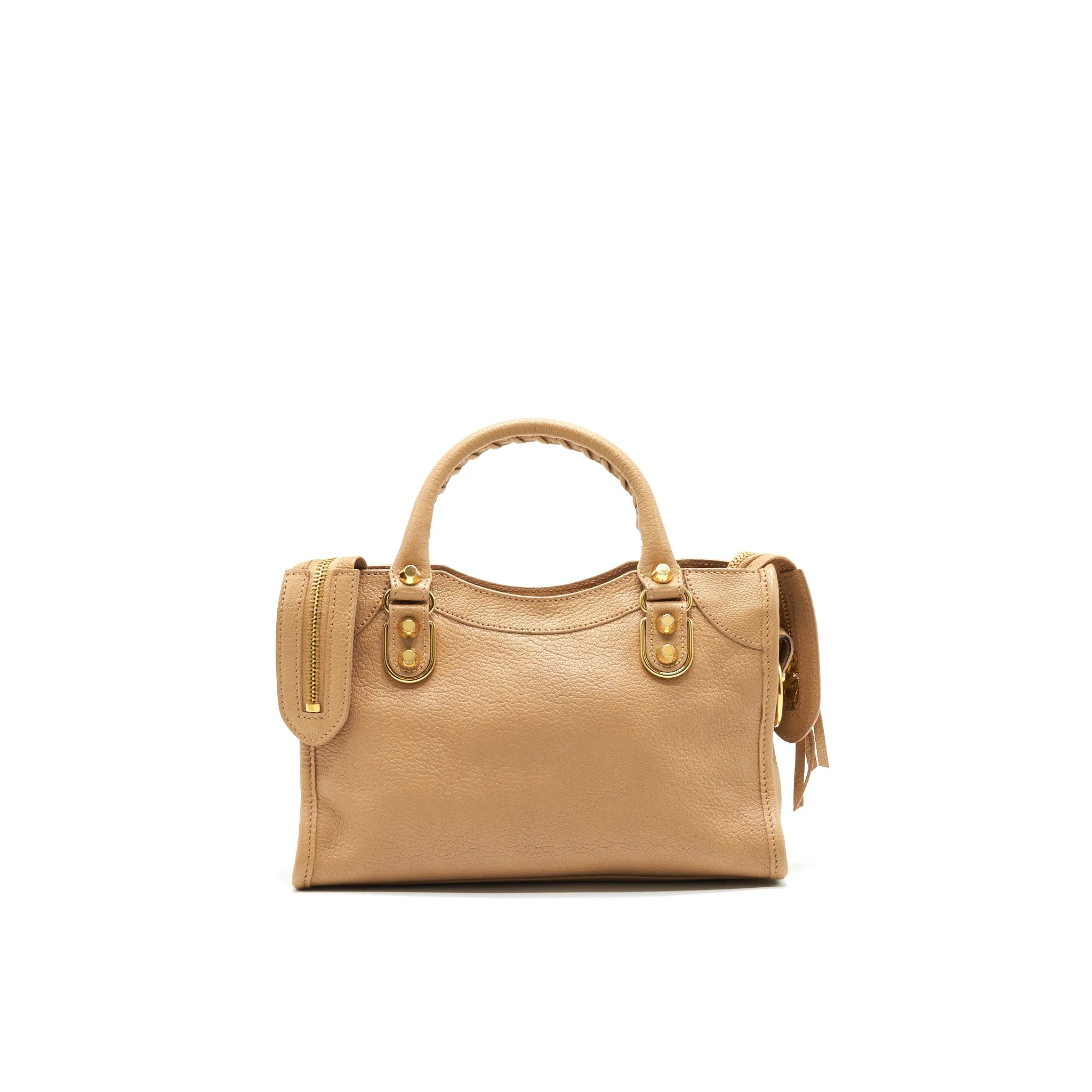 BALENCIAGA MINI CITY BAG BEIGE WITH GHW