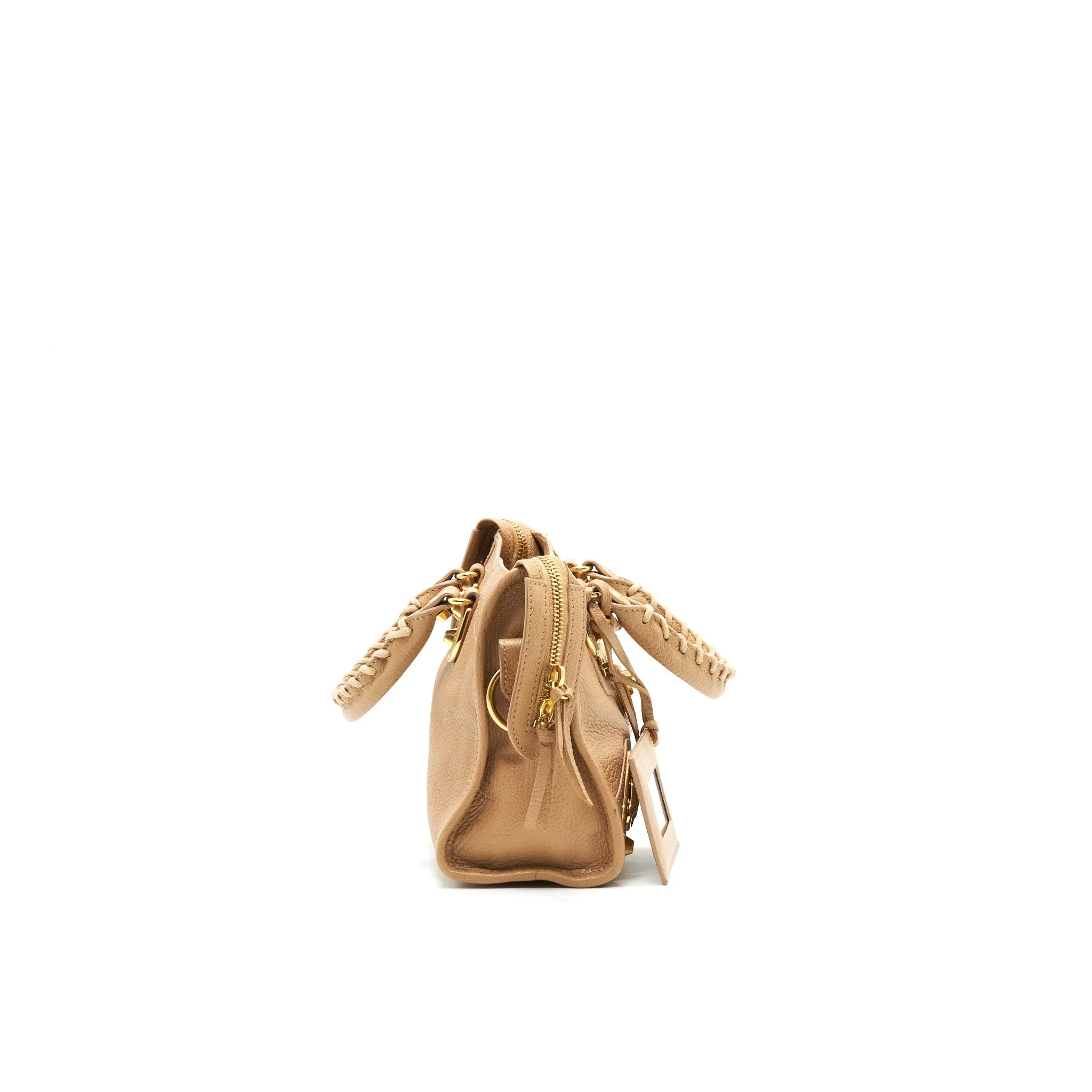 BALENCIAGA MINI CITY BAG BEIGE WITH GHW