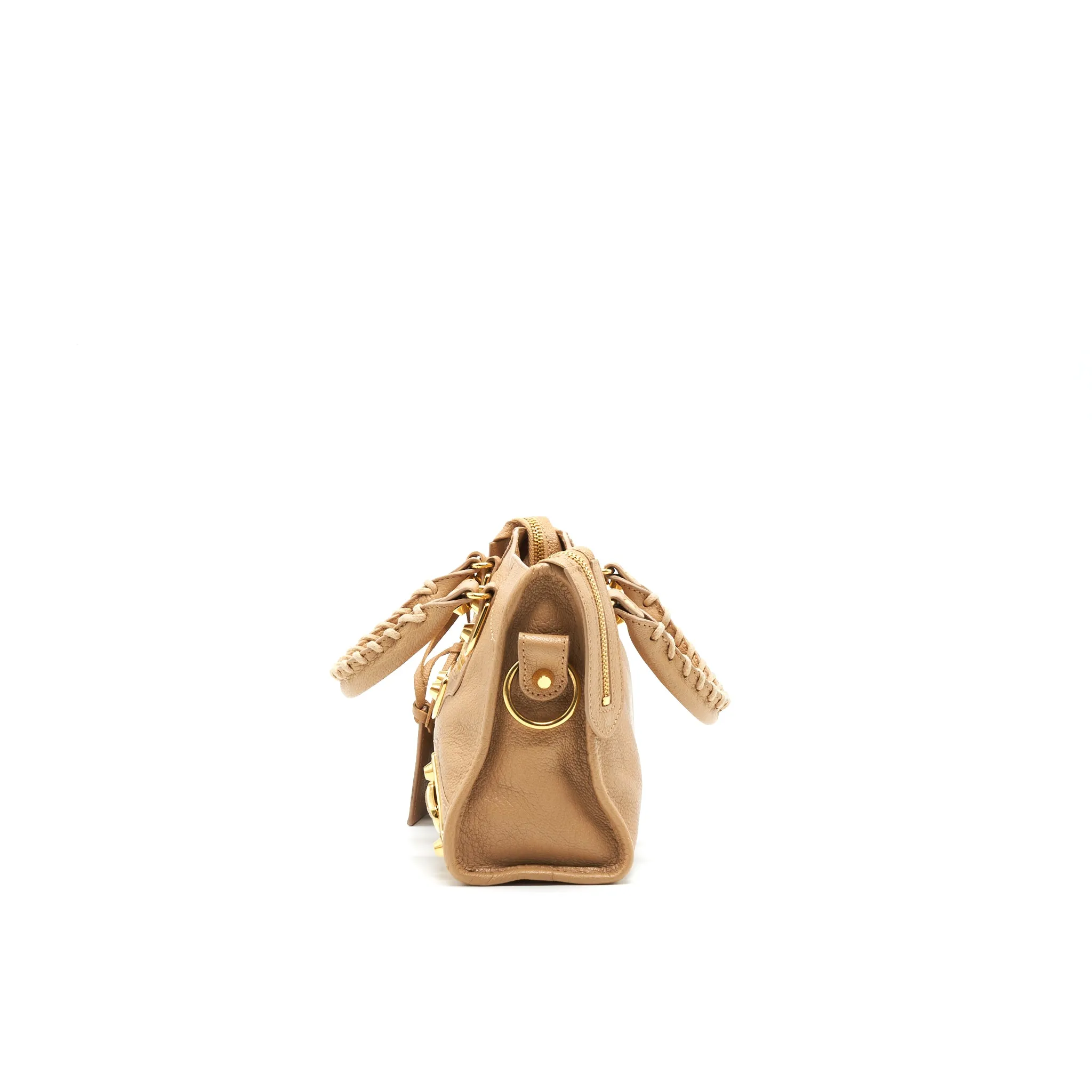 BALENCIAGA MINI CITY BAG BEIGE WITH GHW