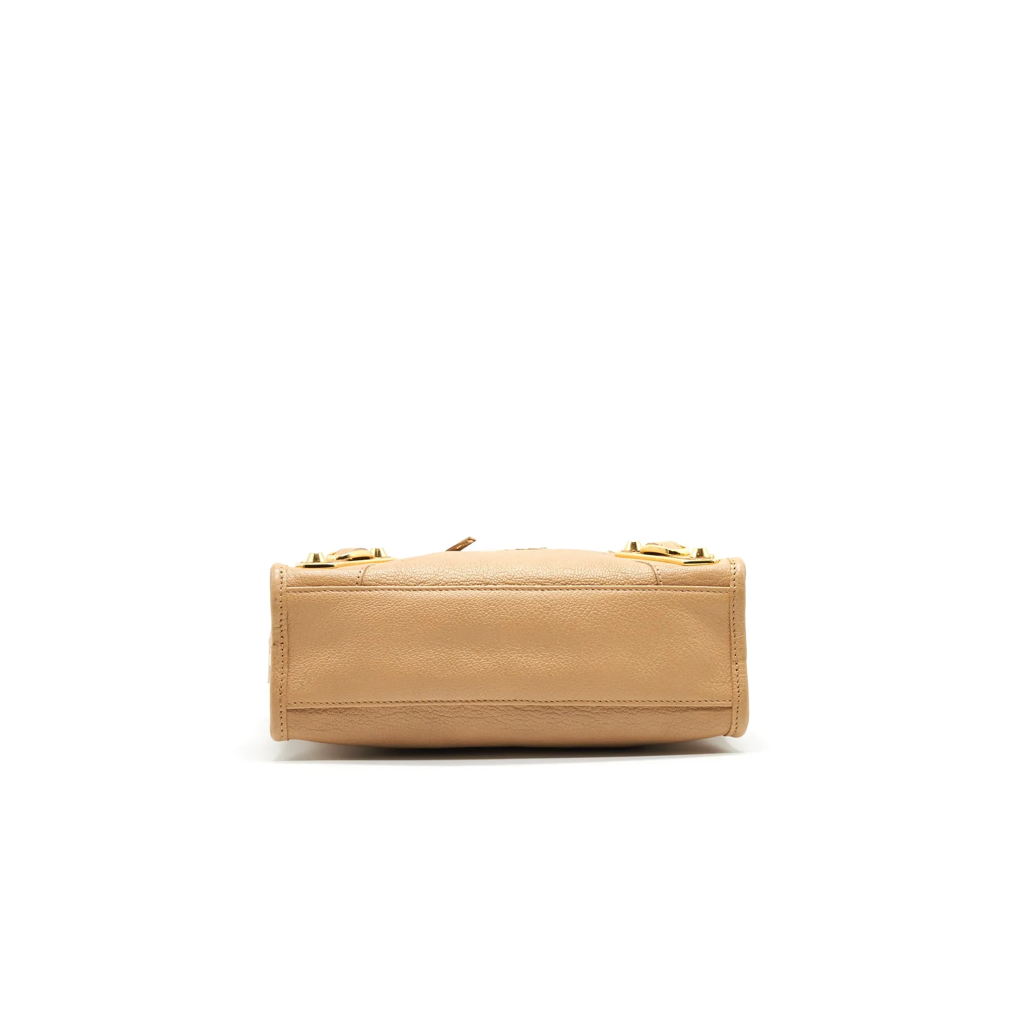 BALENCIAGA MINI CITY BAG BEIGE WITH GHW