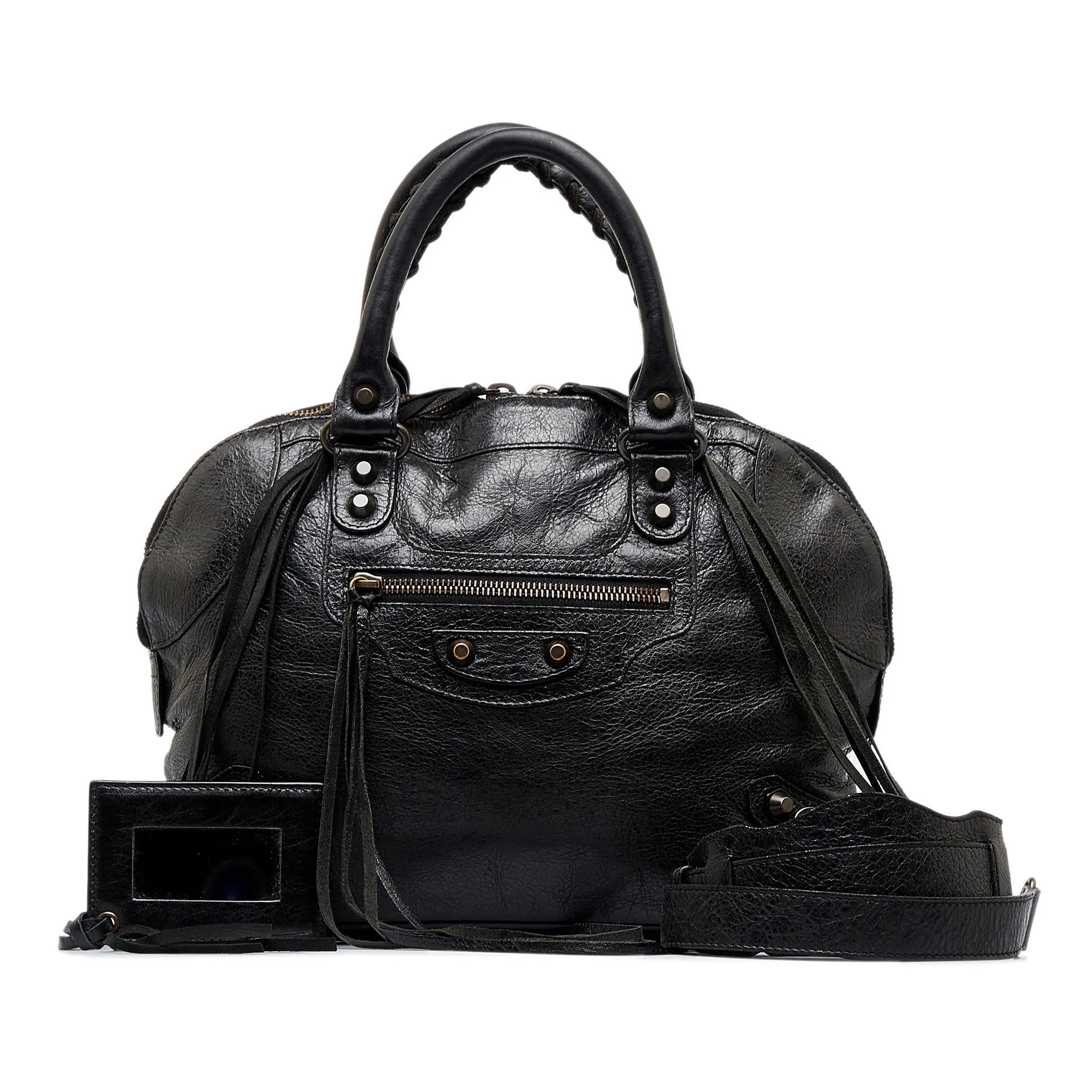 Balenciaga Motocross Classic Bowling Satchel (SHG-ScNPU3)