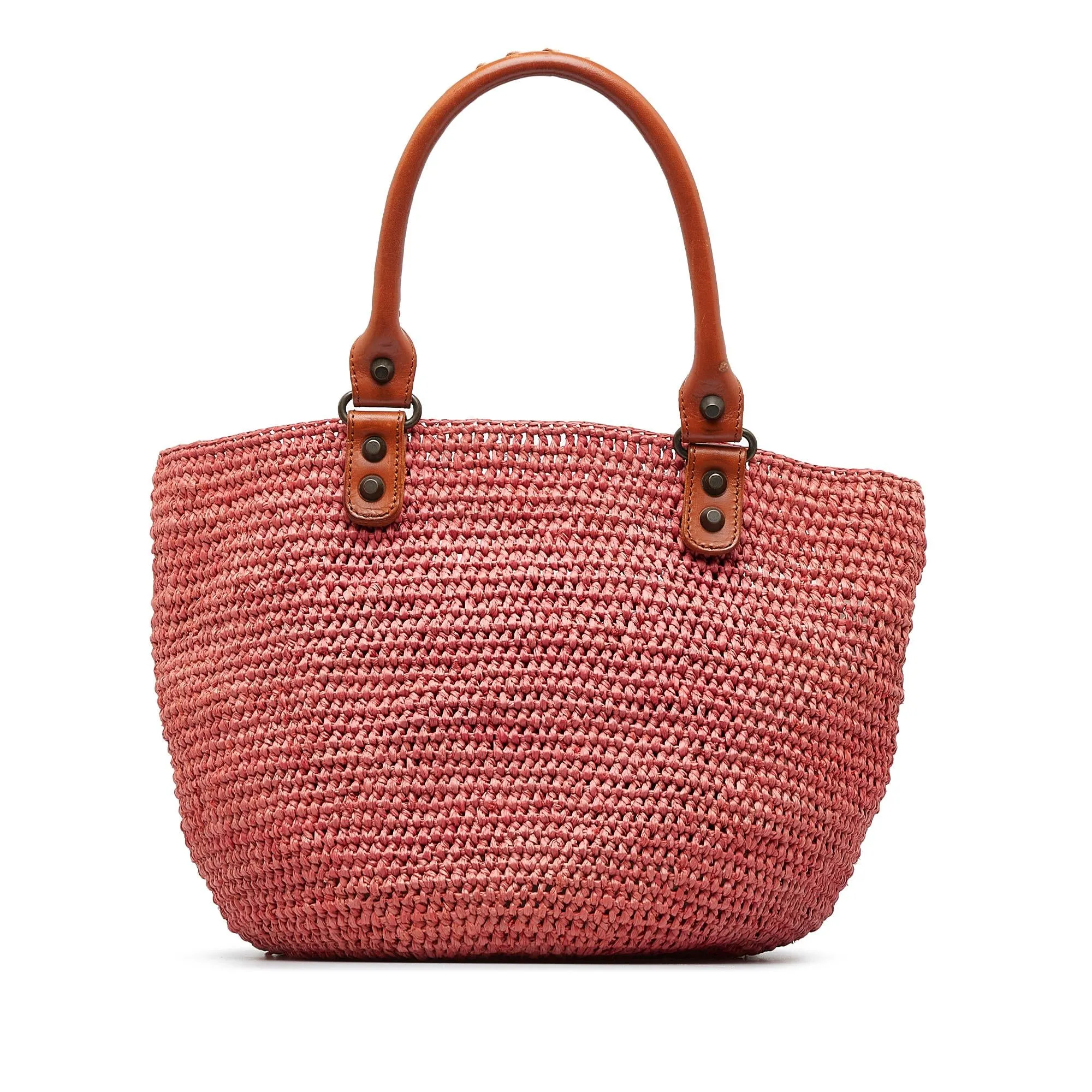 Balenciaga Motocross Classic Raffia Panier Handbag (SHG-DkYaYu)