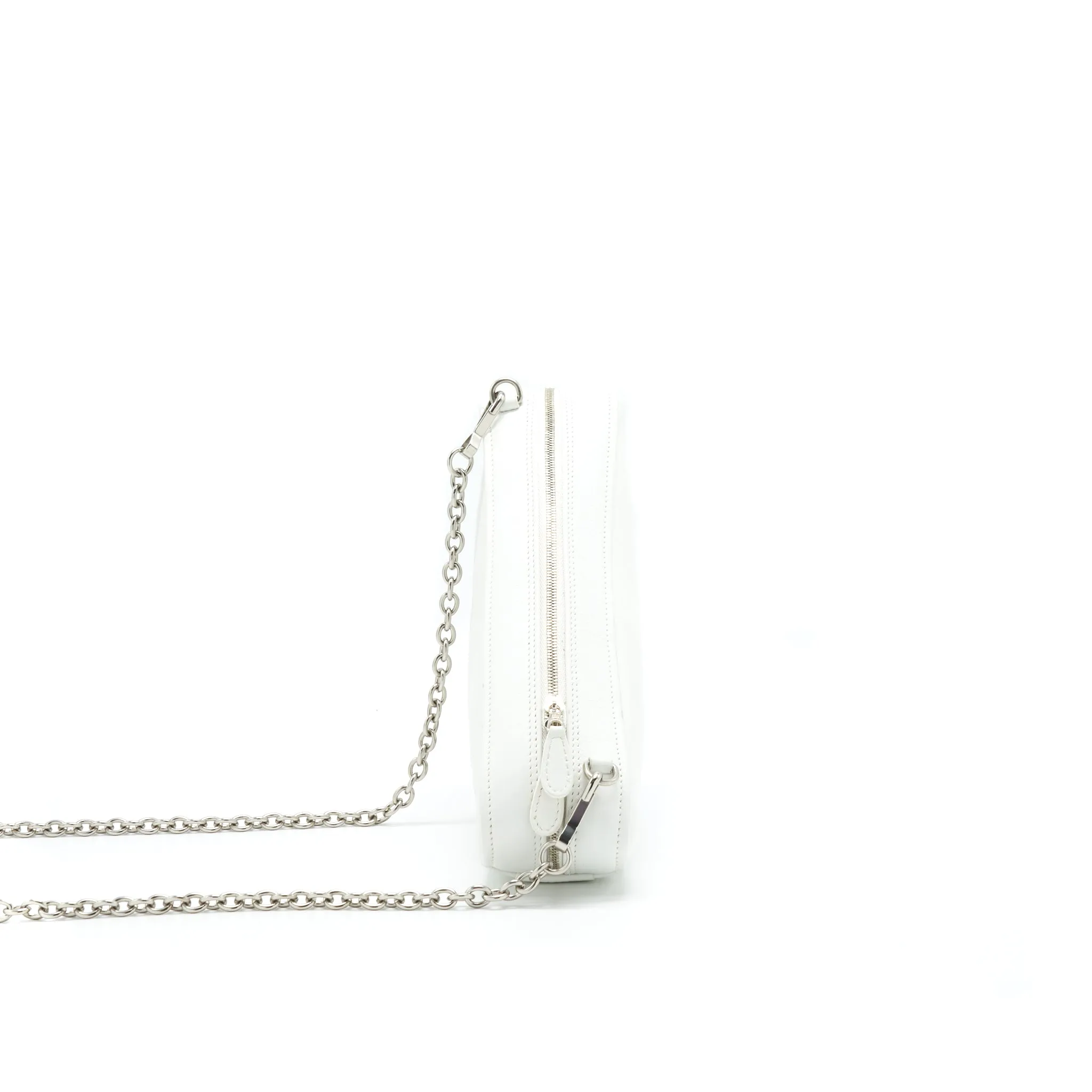 Balenciaga Triangle Mini Chain crossbody Bag White