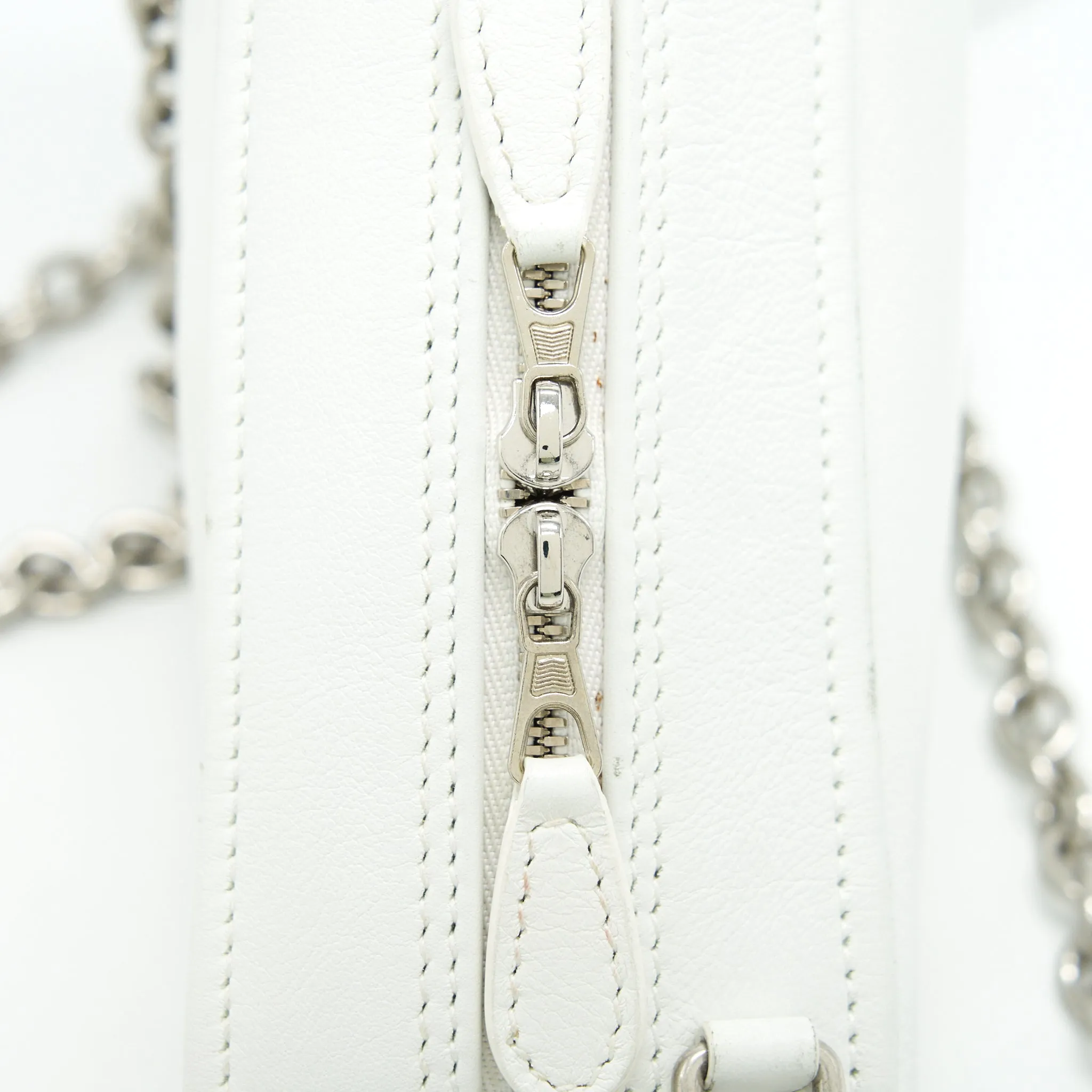 Balenciaga Triangle Mini Chain crossbody Bag White