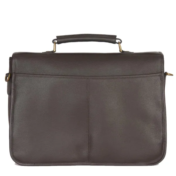 Barbour Leather Briefcase Chocolate