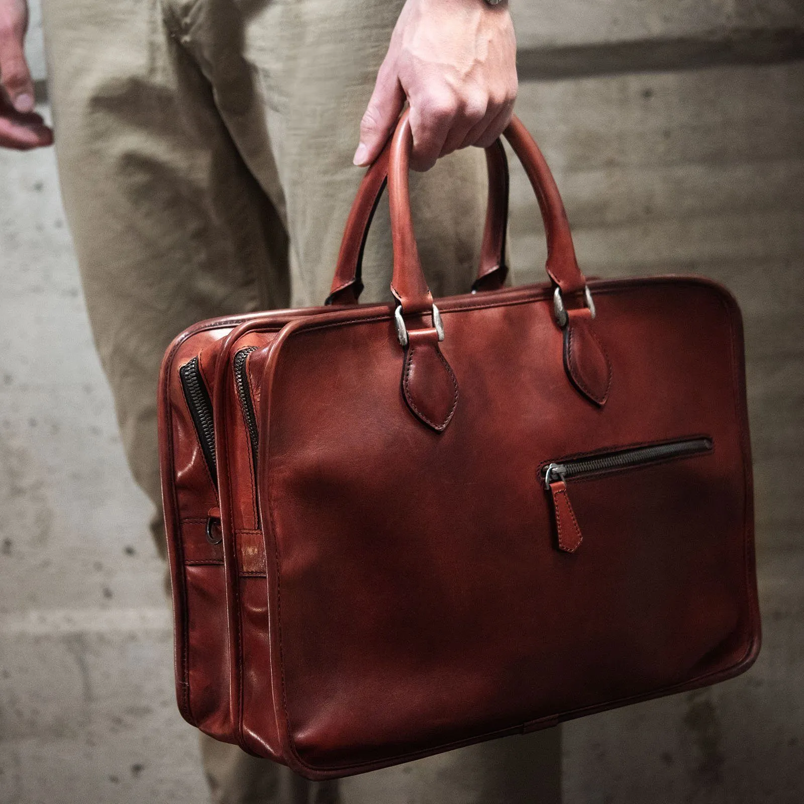 Berluti Deux Jour Large Briefcase Venezia Red