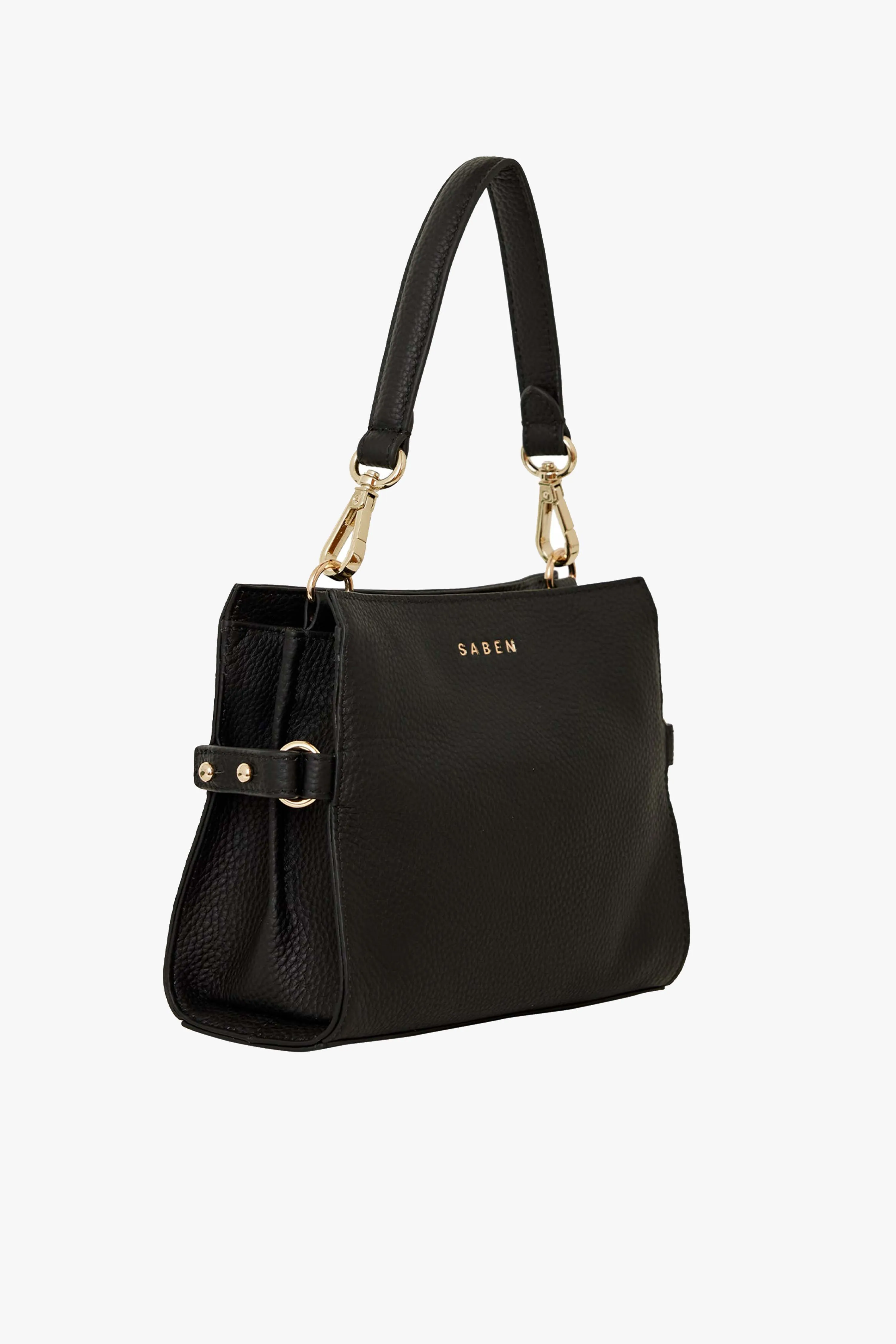 Birdie Black Mini Top Handle Square Crossbody Bag