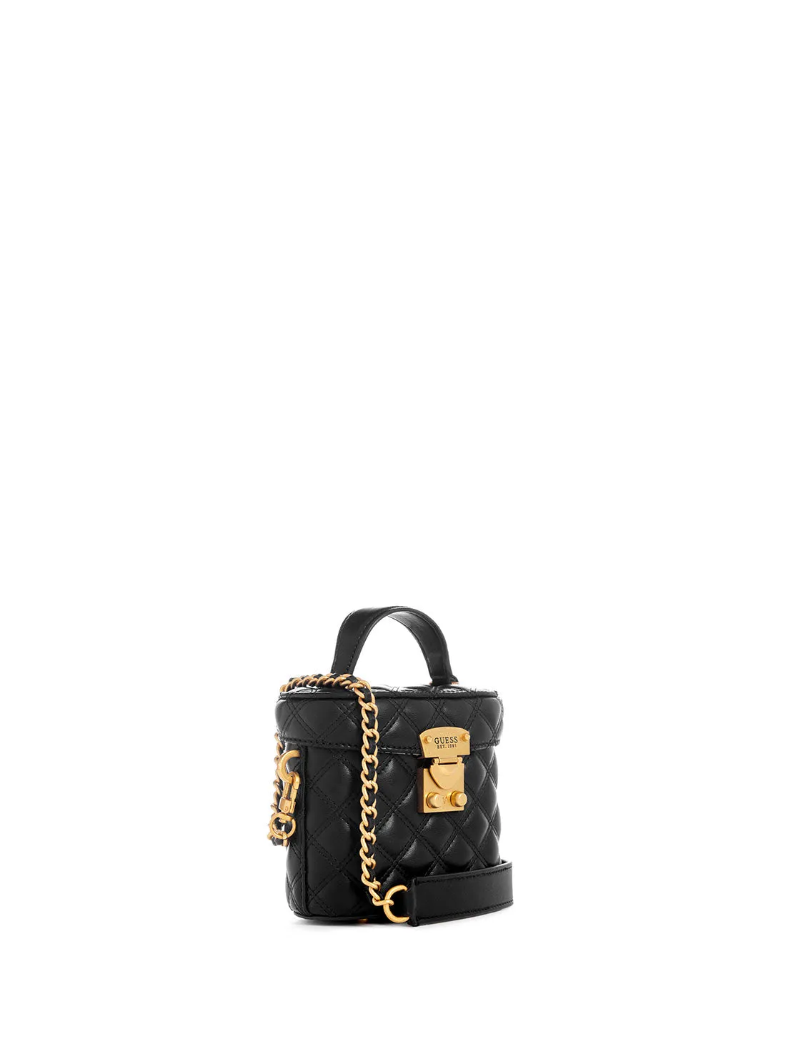 Black Giully Quilted Mini Cannister Bag