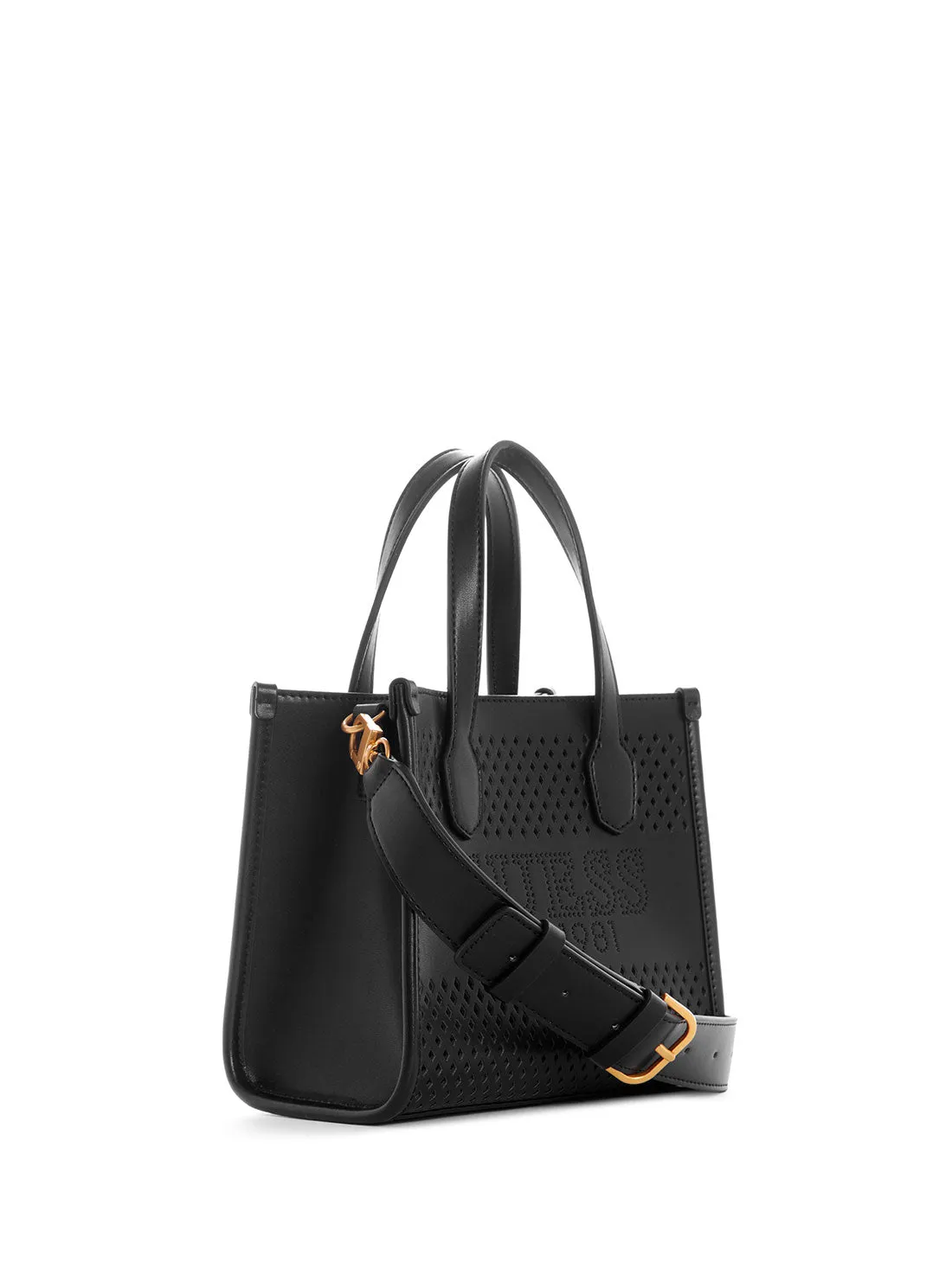 Black Katey Perf Mini Tote Bag