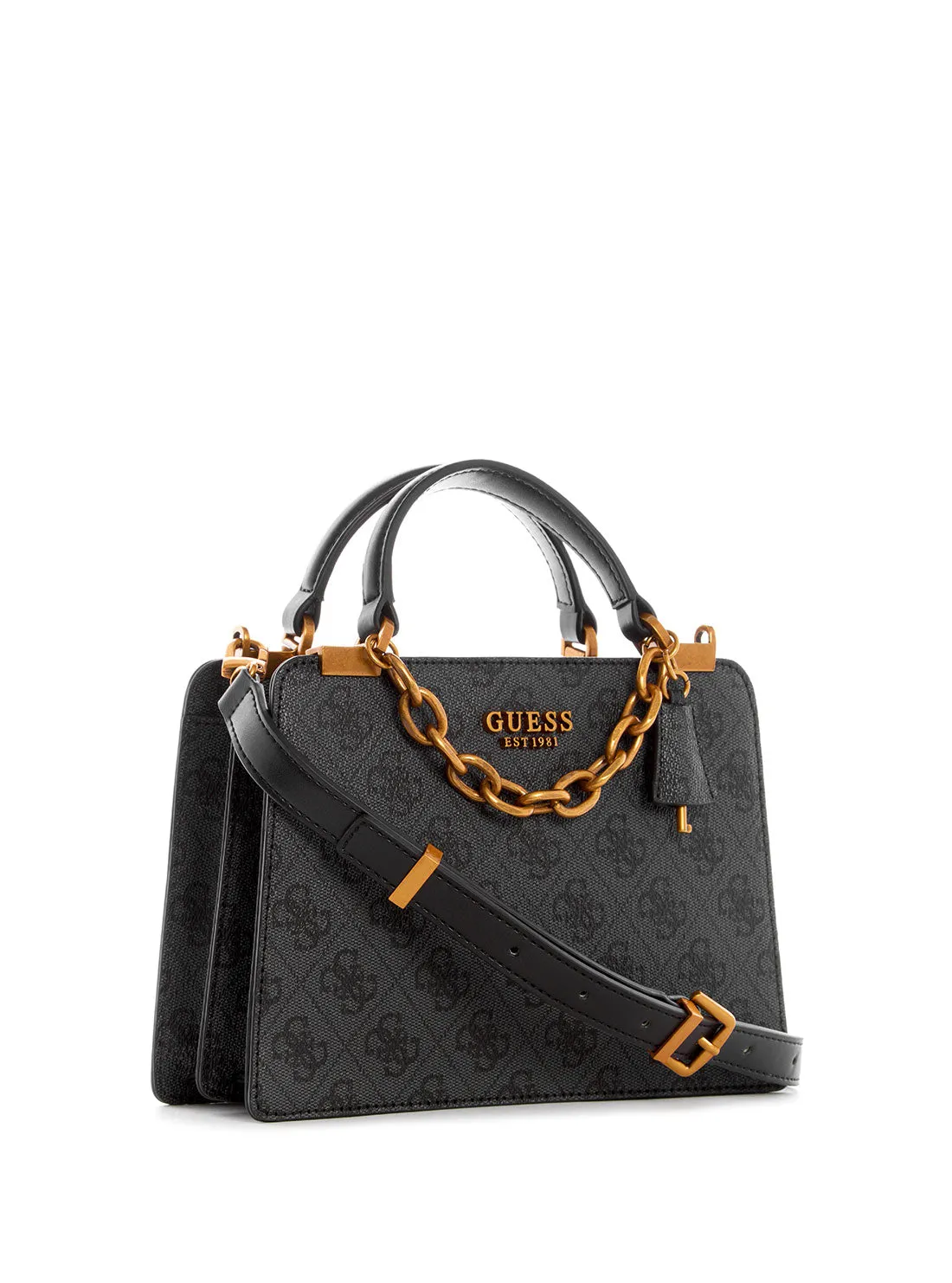 Black Kristle Logo Mini Satchel Bag