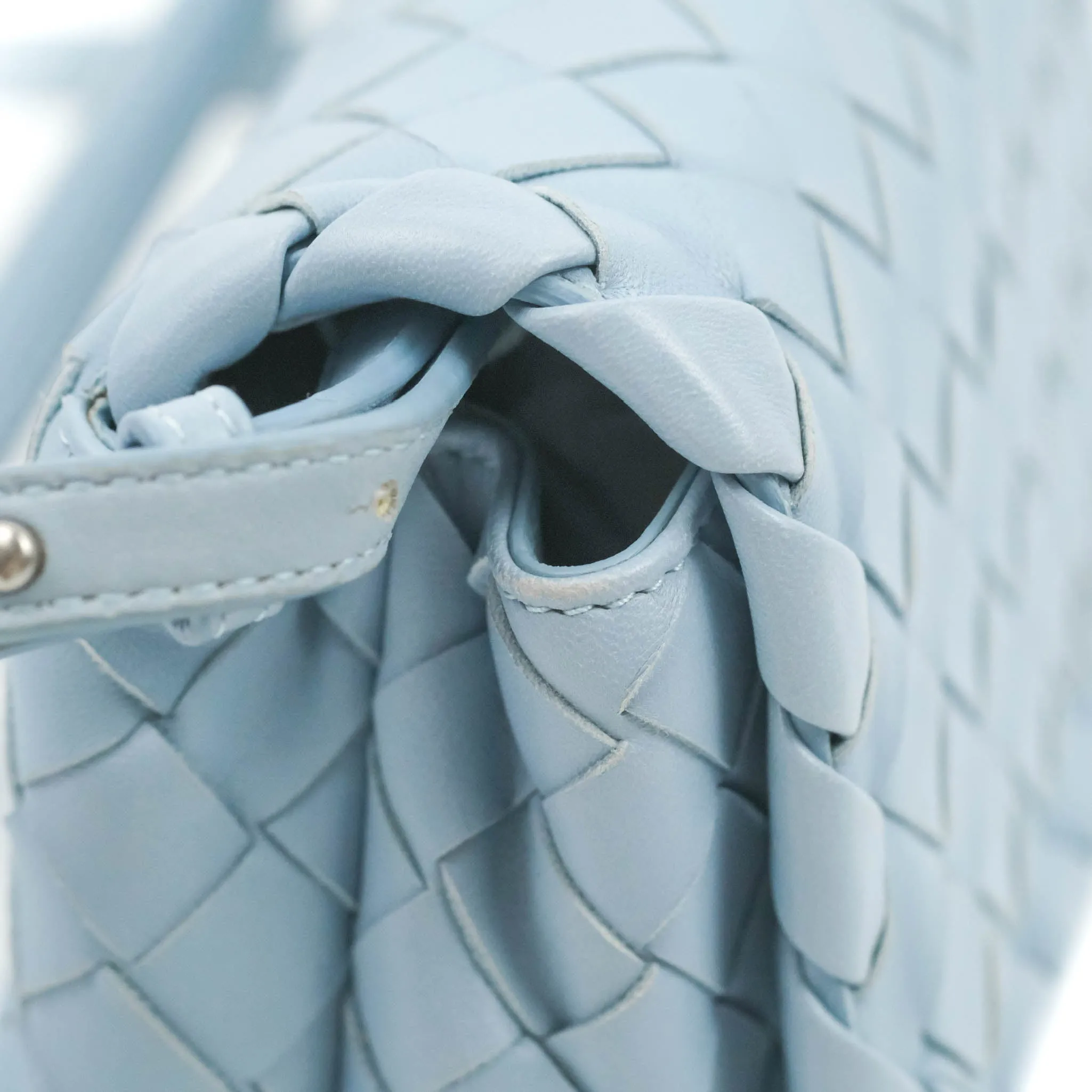 Bottega Veneta Intrecciato Mini Crossbody Bag Light Blue