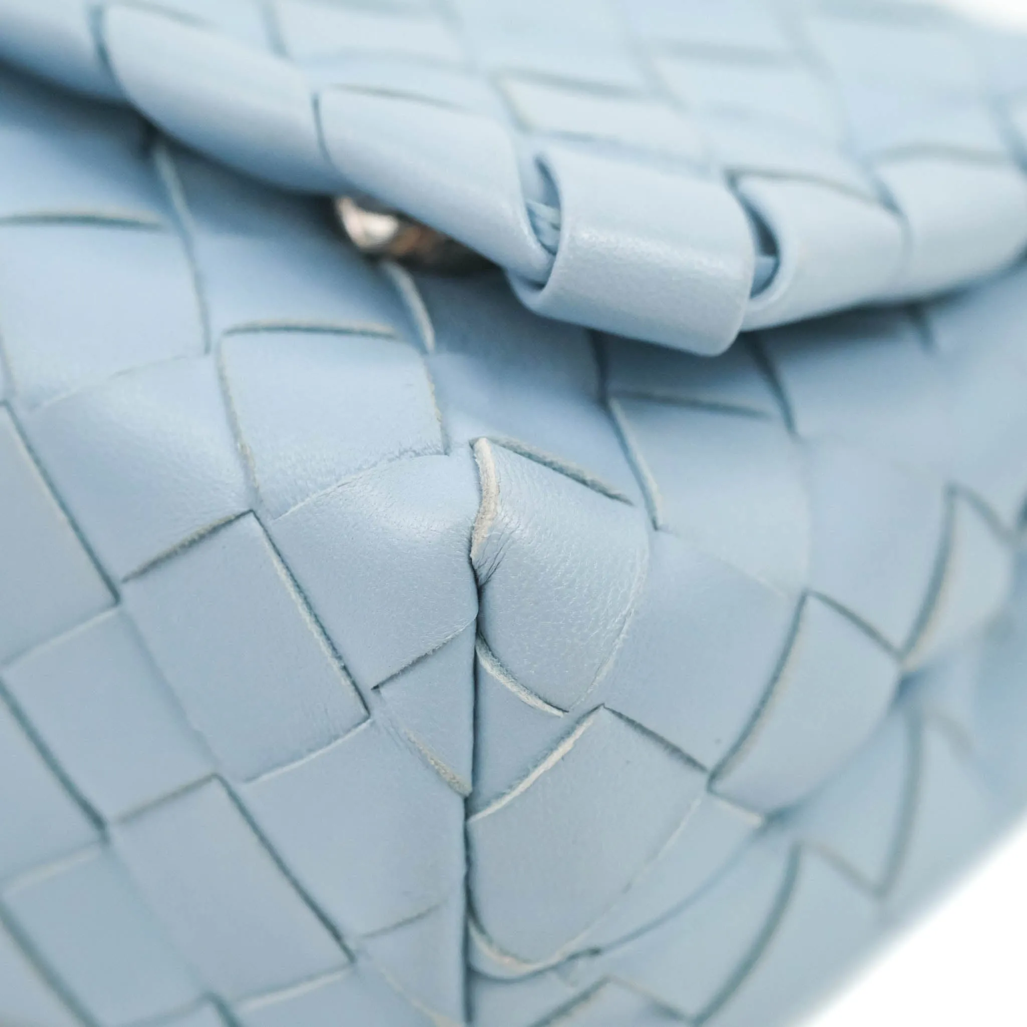 Bottega Veneta Intrecciato Mini Crossbody Bag Light Blue