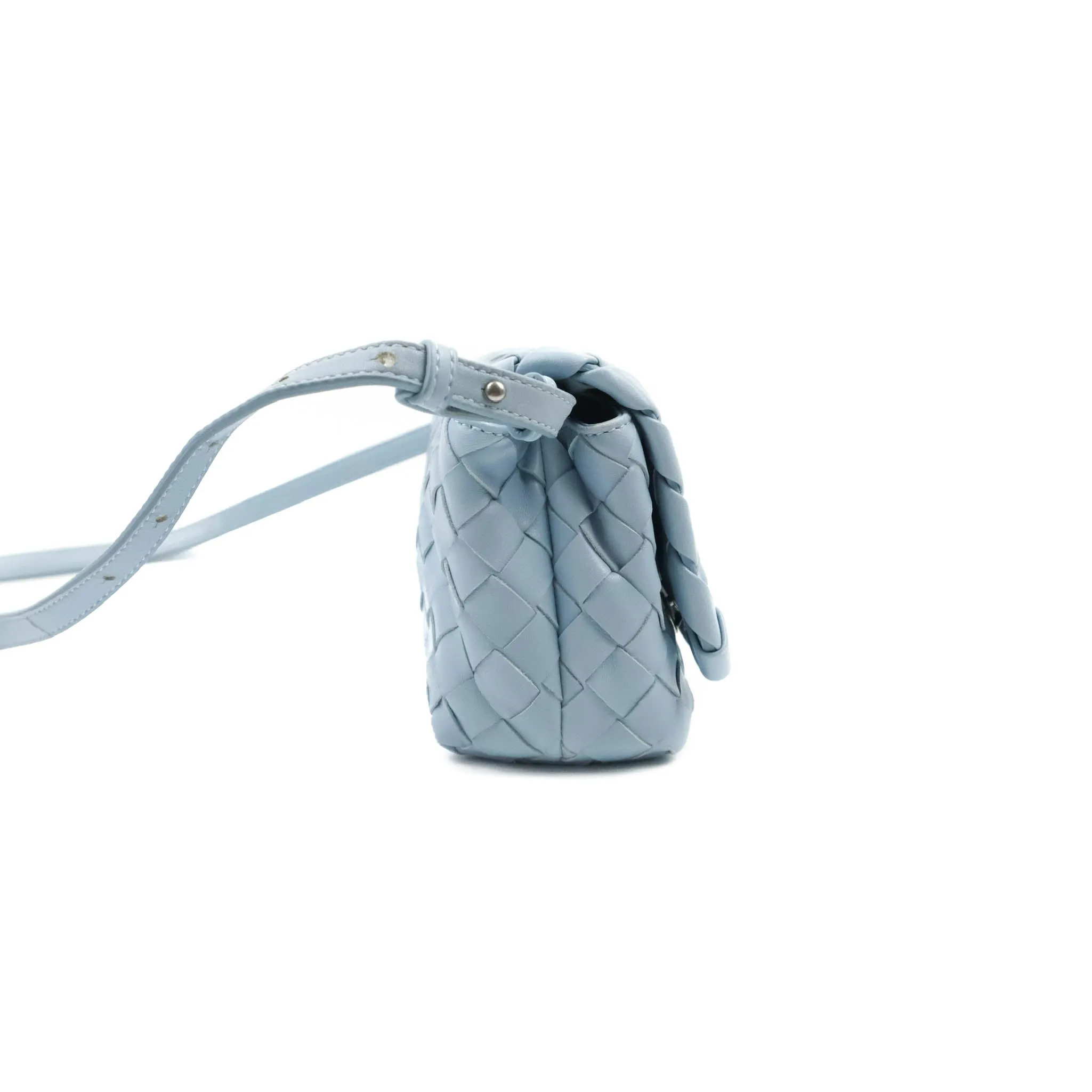 Bottega Veneta Intrecciato Mini Crossbody Bag Light Blue