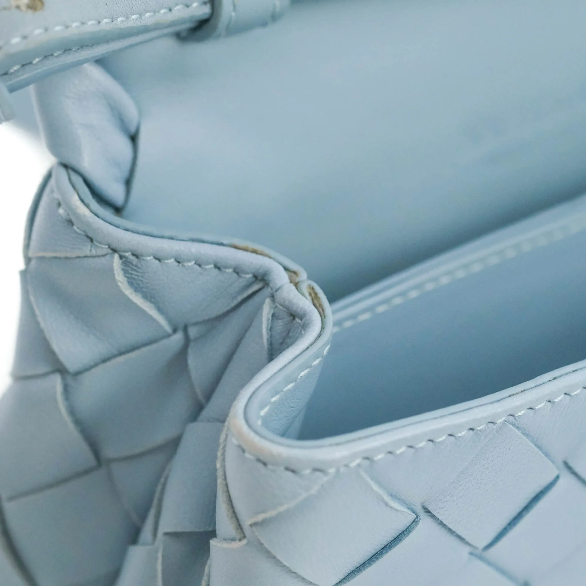 Bottega Veneta Intrecciato Mini Crossbody Bag Light Blue