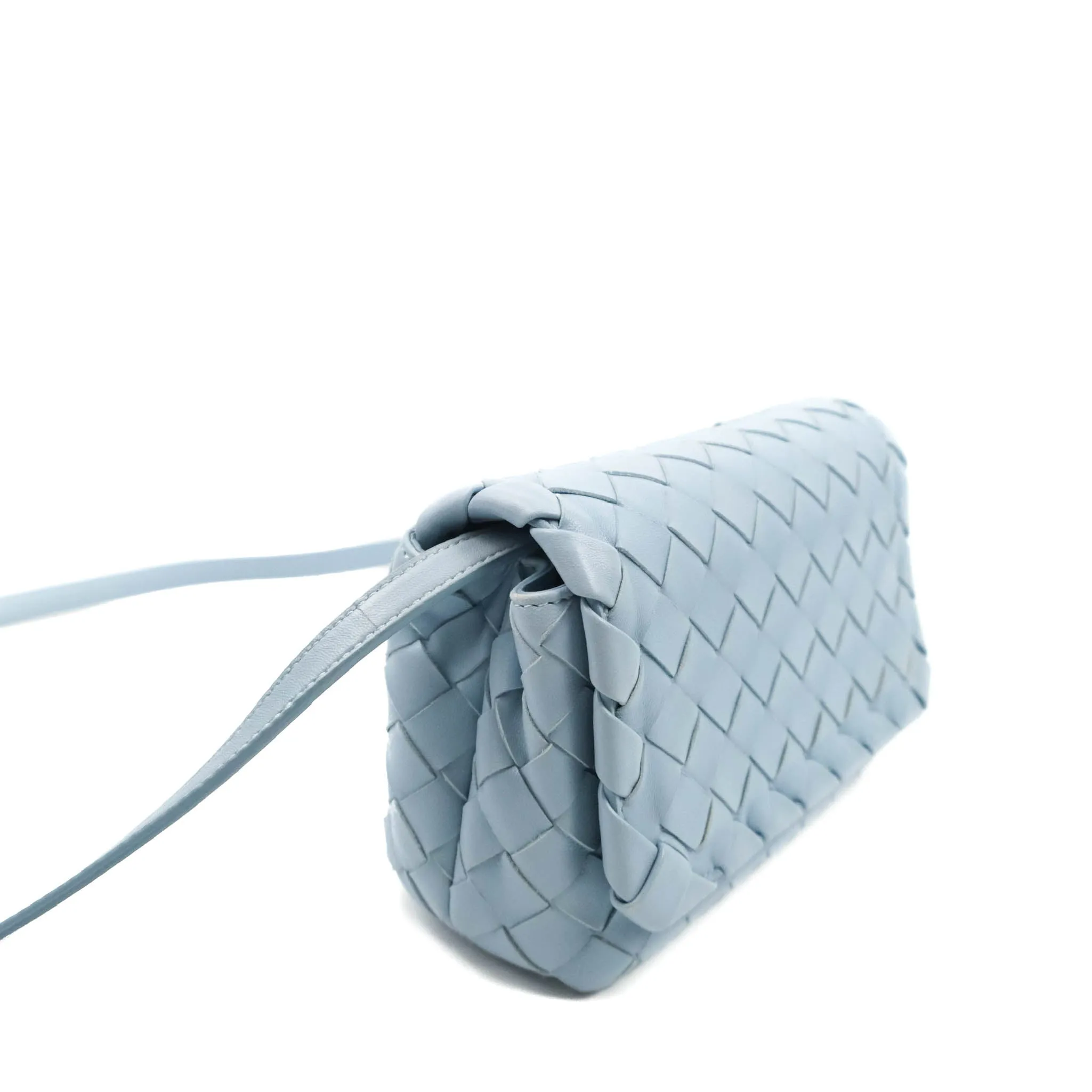 Bottega Veneta Intrecciato Mini Crossbody Bag Light Blue