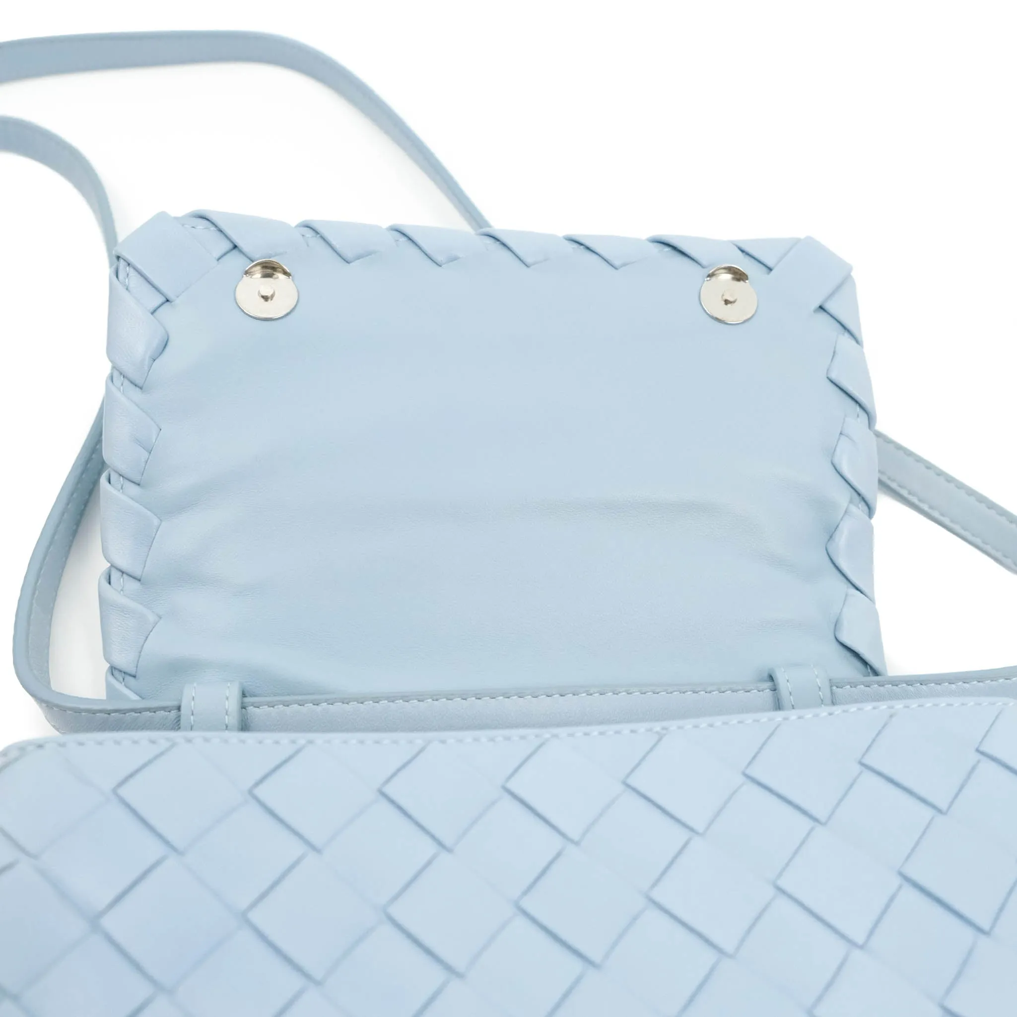 Bottega Veneta Intrecciato Mini Crossbody Bag Light Blue