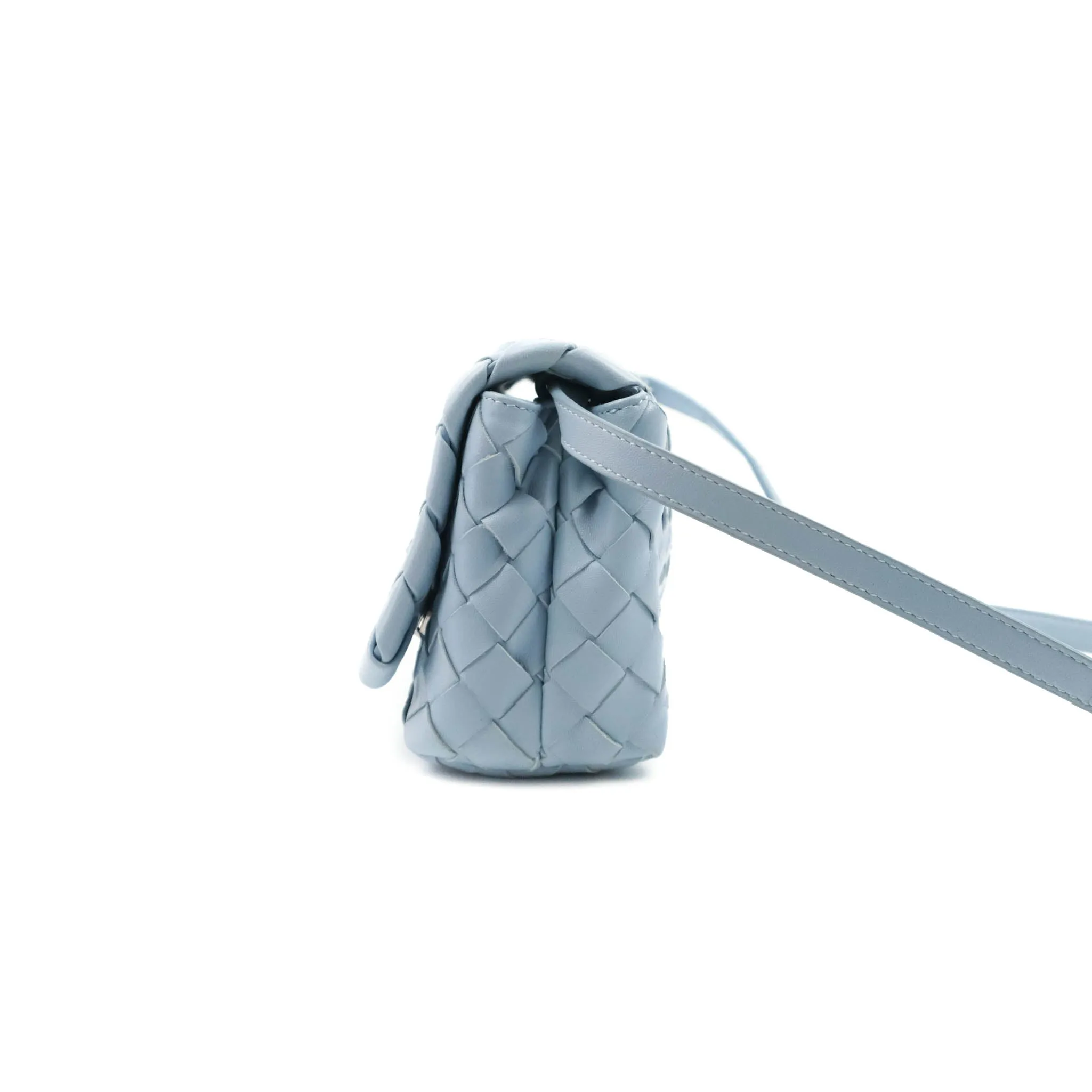 Bottega Veneta Intrecciato Mini Crossbody Bag Light Blue