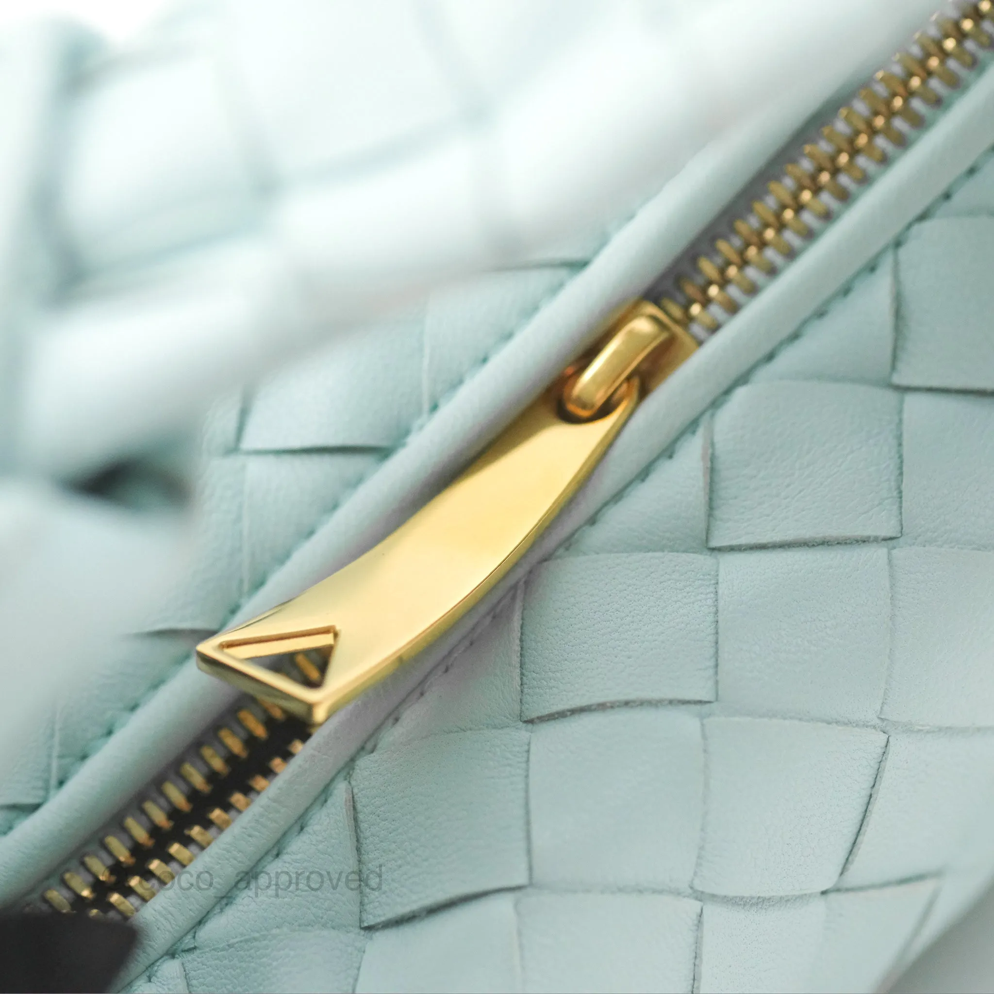 Bottega Veneta Mini Jodie Bag Teal Washed Intrecciato Lambskin