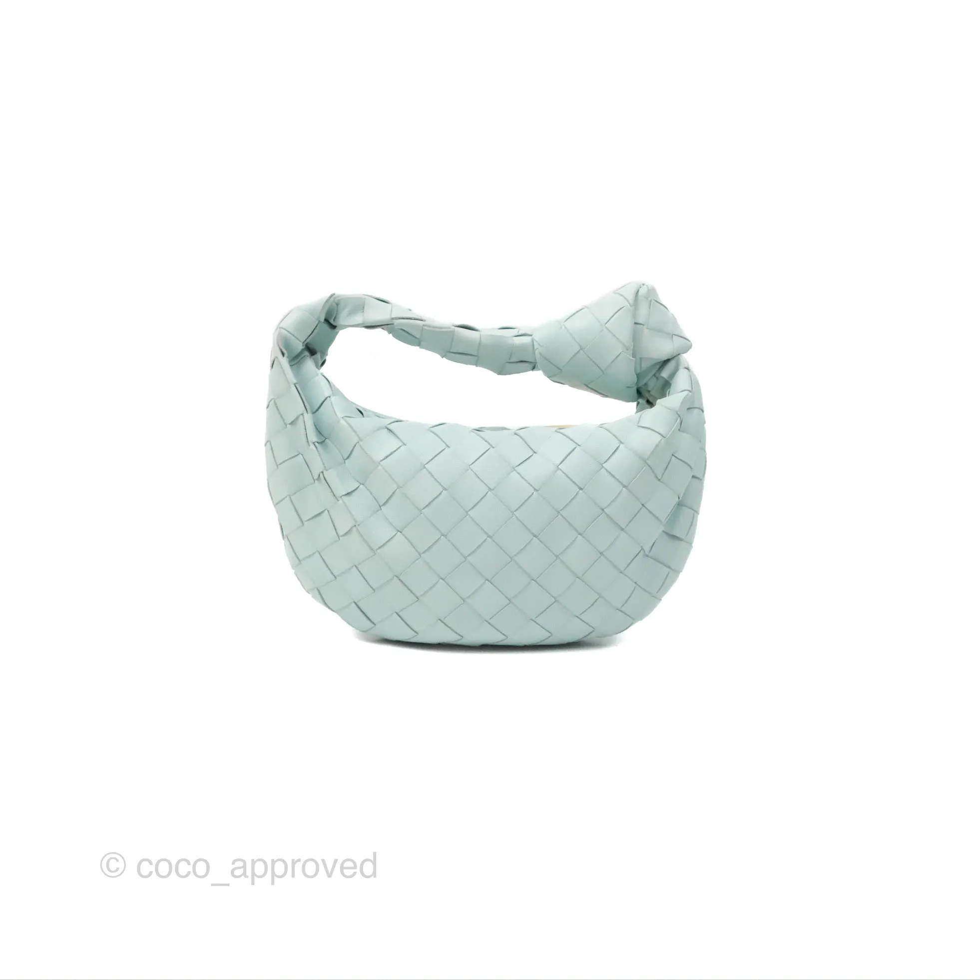 Bottega Veneta Mini Jodie Bag Teal Washed Intrecciato Lambskin