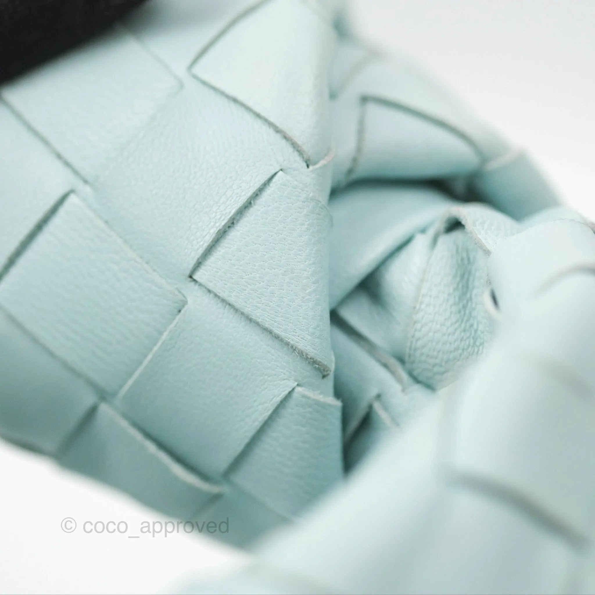 Bottega Veneta Mini Jodie Bag Teal Washed Intrecciato Lambskin