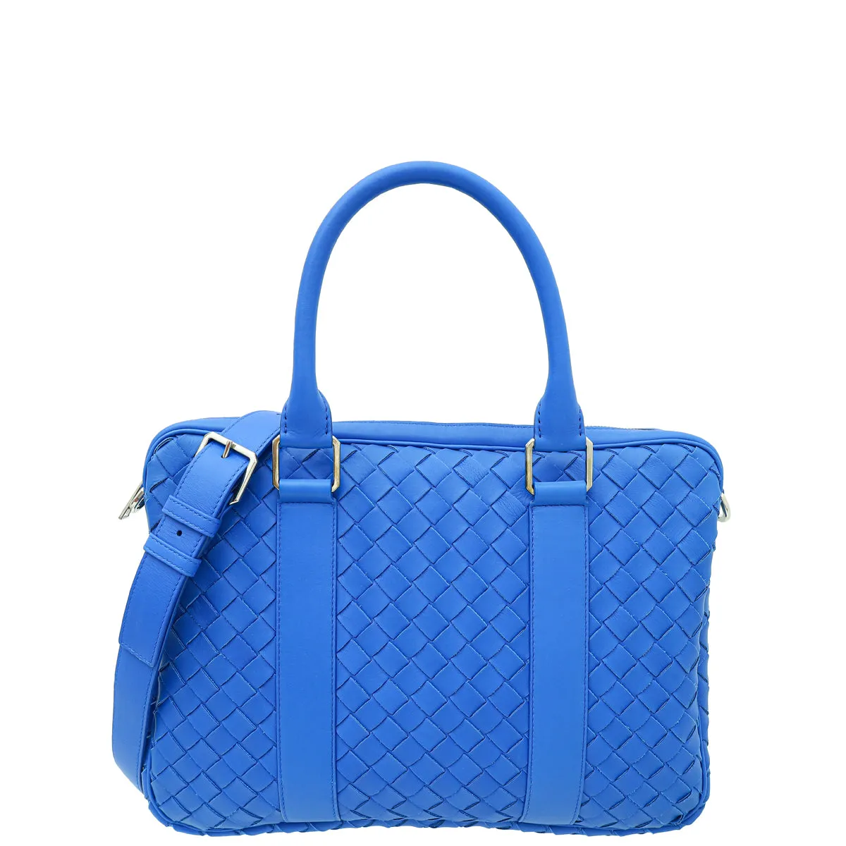 Bottega Veneta Royal Blue Intrecciato Nappa Briefcase Bag